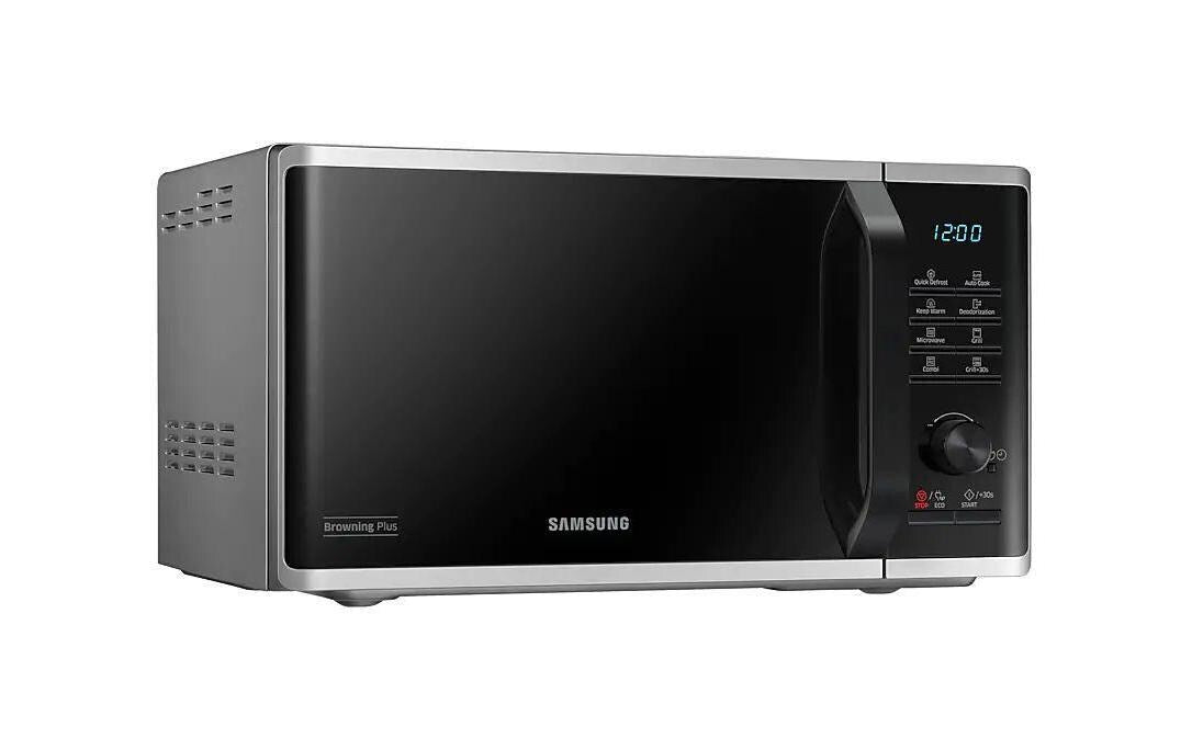 Samsung Mikrowelle MG23K3505AS/SW – 23 l, Grill & Keramikboden, 800 W – Silber