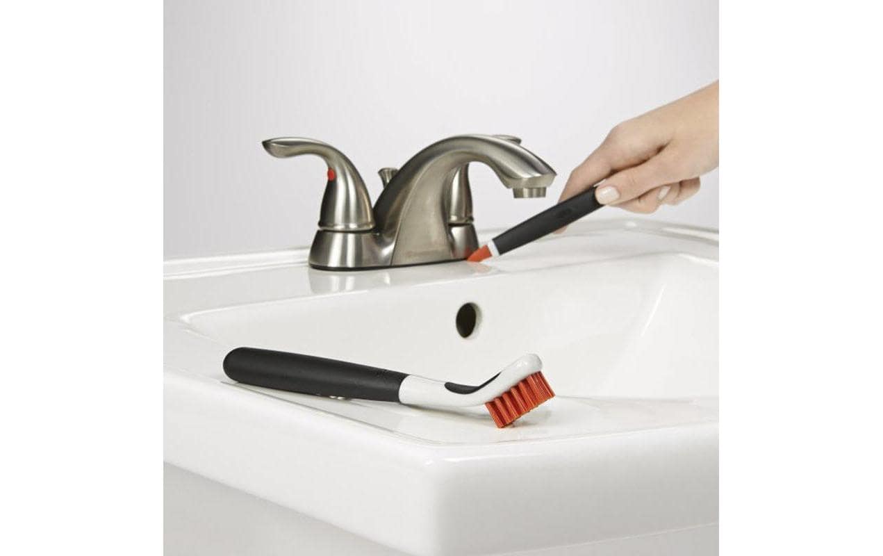 OXO Fugen-/Detailbürste Tiefenreinigungs-Set – Nylon, Ø 3,8 cm, Kunststoff, Orange, spülmaschinenfest