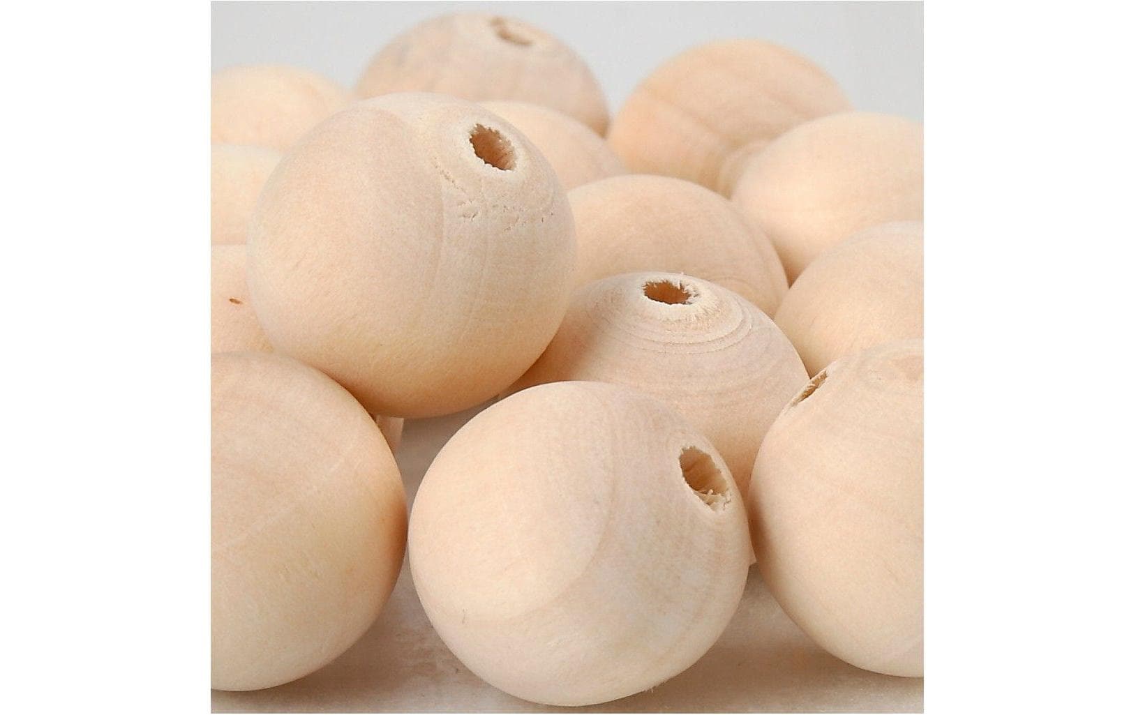 Creativ Company Holzperlen – Braun – Ø 20 mm, Loch 4 mm – 14 Stk.
