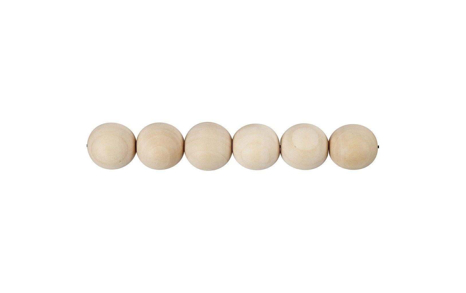 Creativ Company Holzperlen, rund – braun – Ø 25 mm, Loch 4,5 mm – 8 Stk.