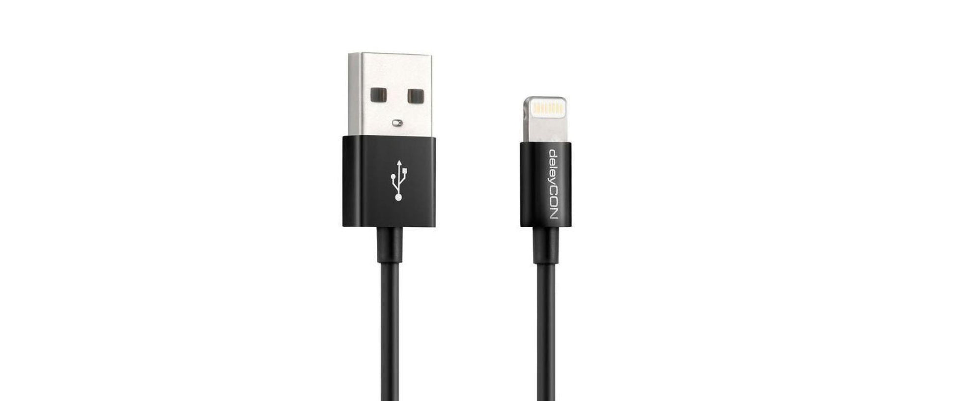 deleyCON Kabel – USB-A auf Lightning 0,15 m, MFi zertifiziert – für iPhone/iPad