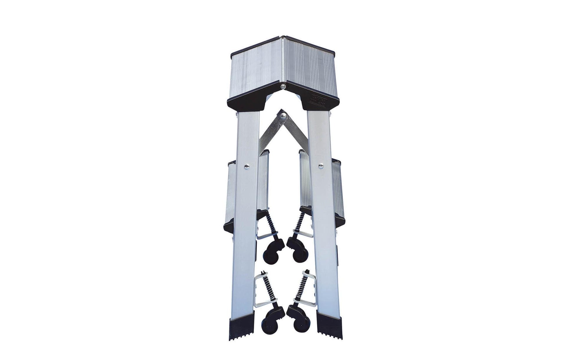 Wedo Klappleiter – 3 Stufen, 150 kg, Höhe 53 cm, Aluminium, mit Lenkrollen