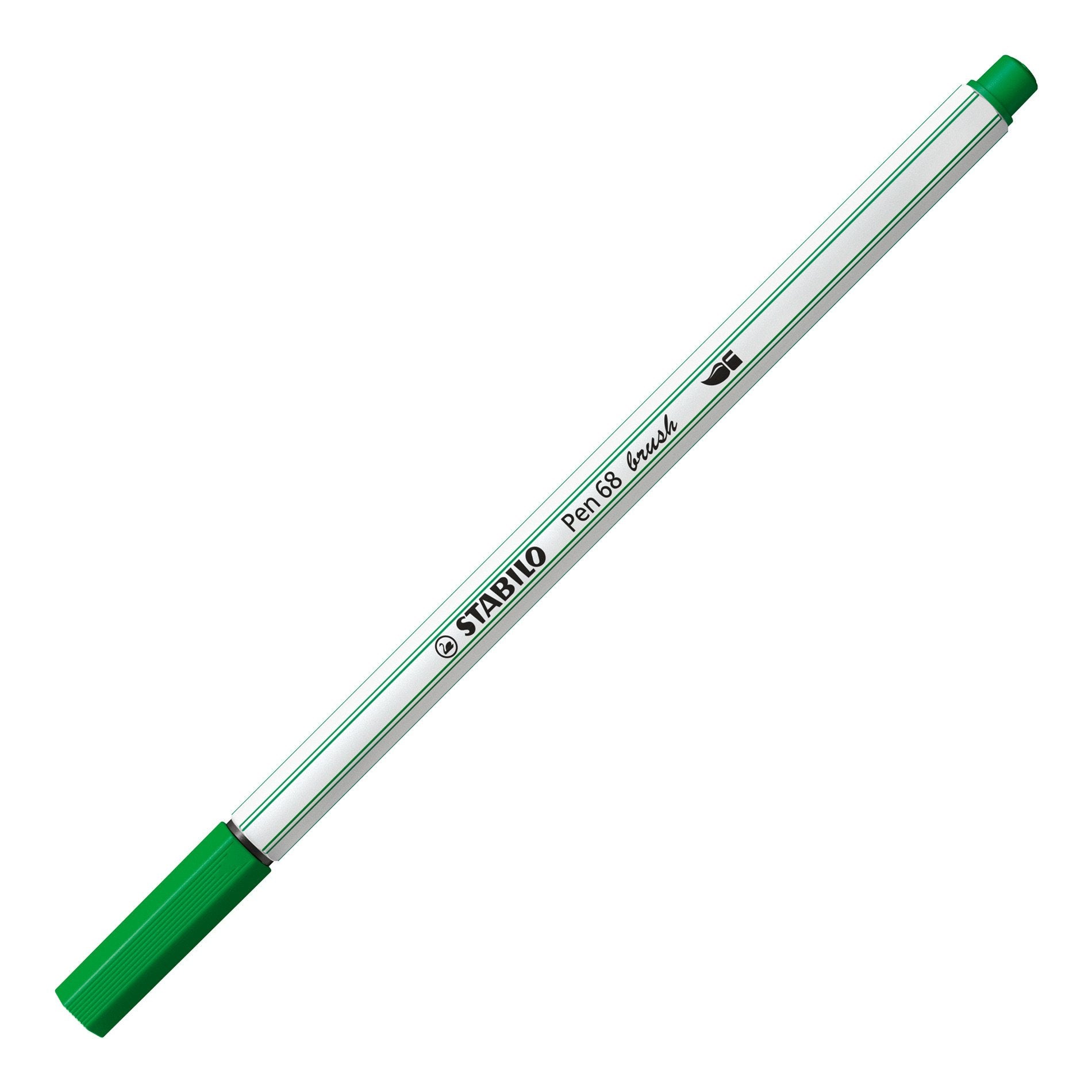 STABILO Pen 68 Brush Pinselstift – Pinselspitze, wasserbasiert, grün