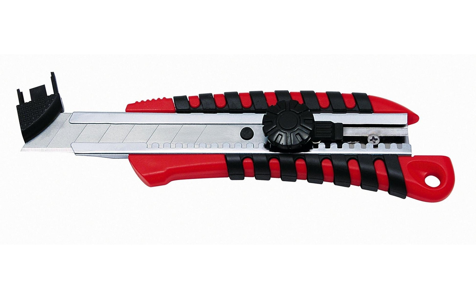 Wedo Profi-Cutter 78 5018 – Abbrechmesser 18 mm, Feststellschraube, inkl. 2 Klingen, Rot/Schwarz
