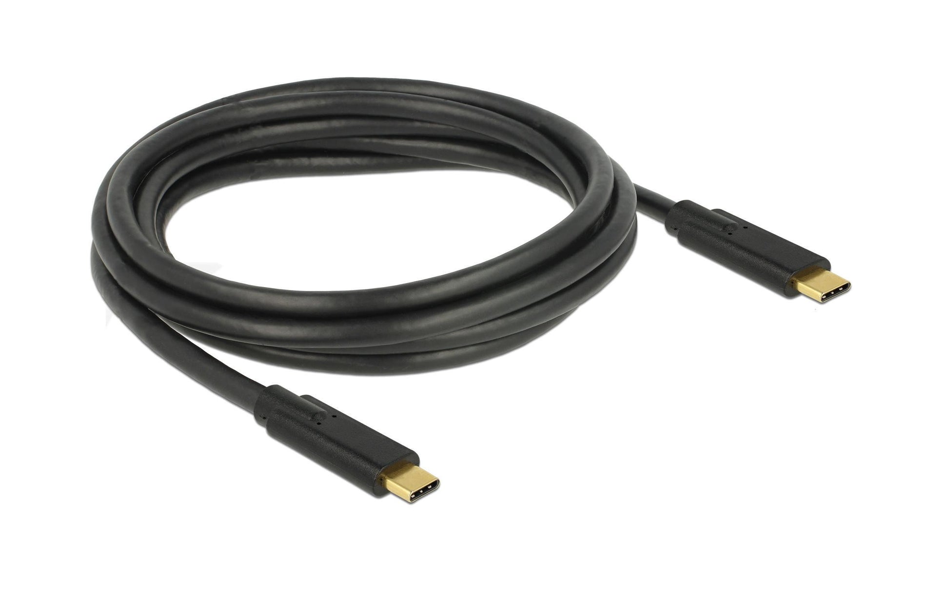 DeLOCK USB-C auf USB-C Kabel – USB 3.2 Gen 1 (5 Gbit/s) – 2 m – PD 100 W – Goldkontakte – Schwarz