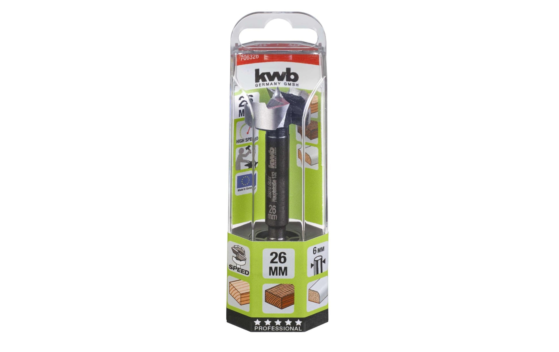 kwb Forstnerbohrer, Speed, 26 mm, Grau