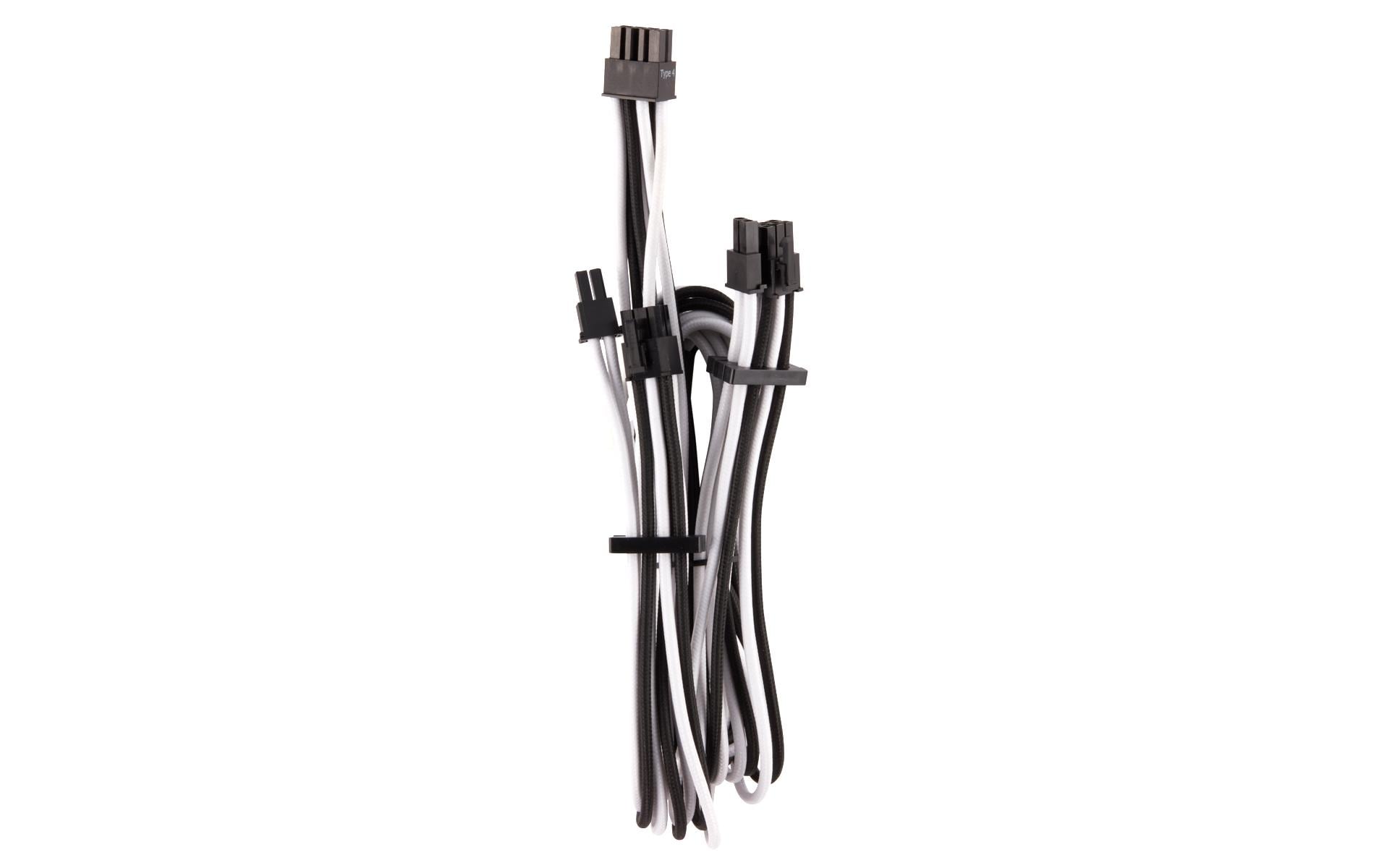 Corsair Pro Kit Typ 4 DC-Stromkabel – Schwarz/Weiss, für Corsair HX- und RM-Serie