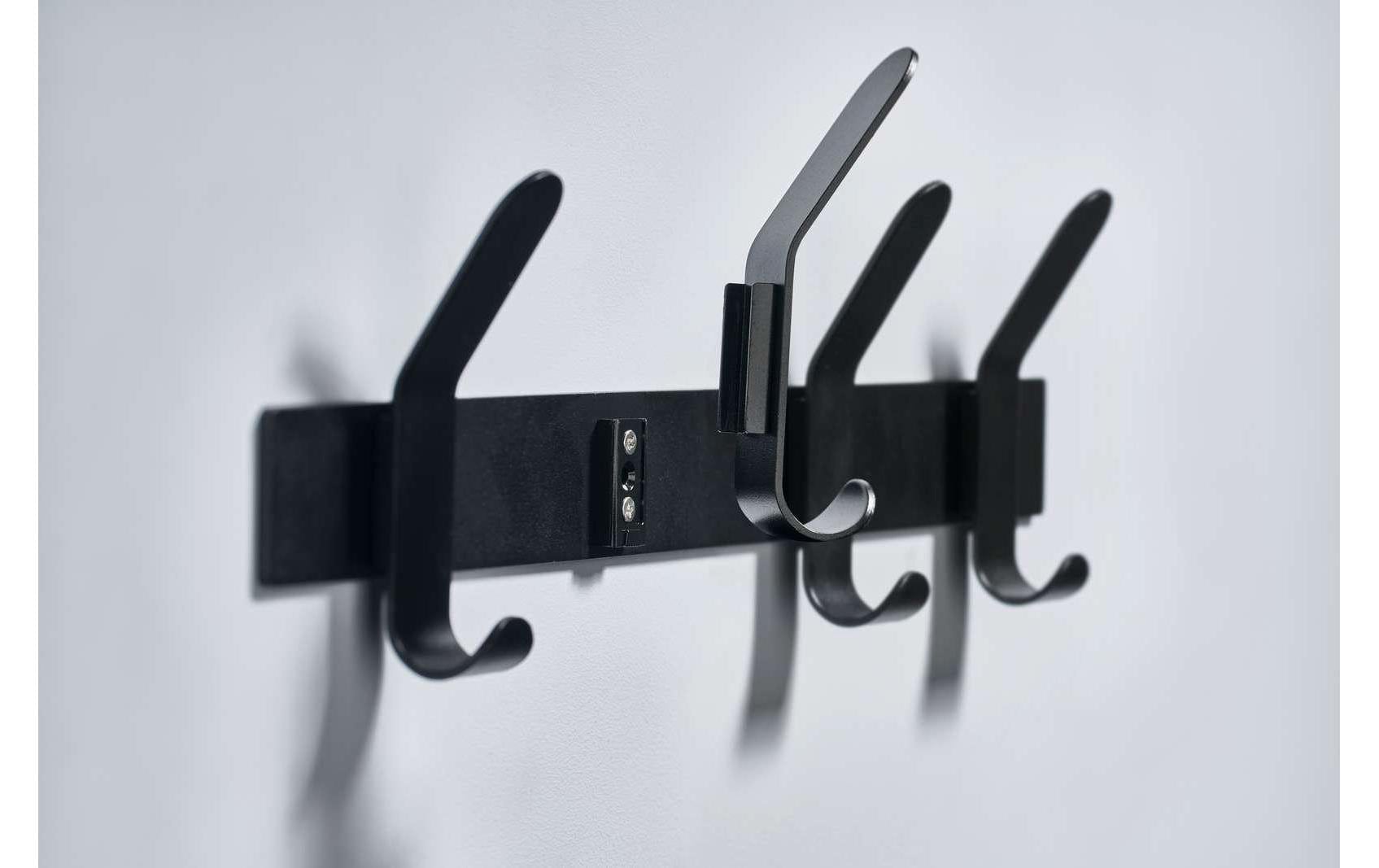 Zone Denmark 331822 Wandgarderobe 1 Haken – Edelstahl – Schwarz – 50 × 110 × 400 mm