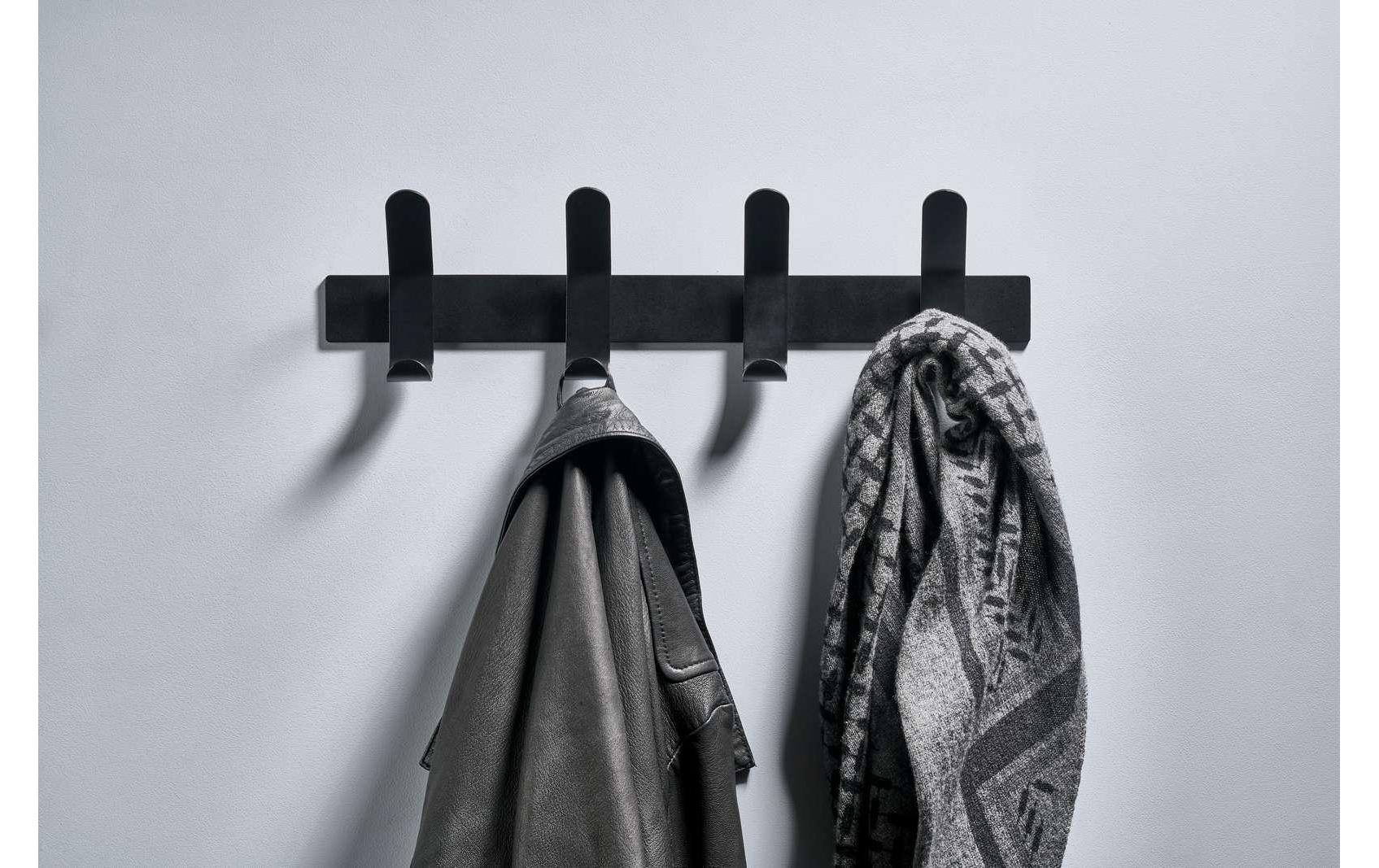 Zone Denmark 331822 Wandgarderobe 1 Haken – Edelstahl – Schwarz – 50 × 110 × 400 mm