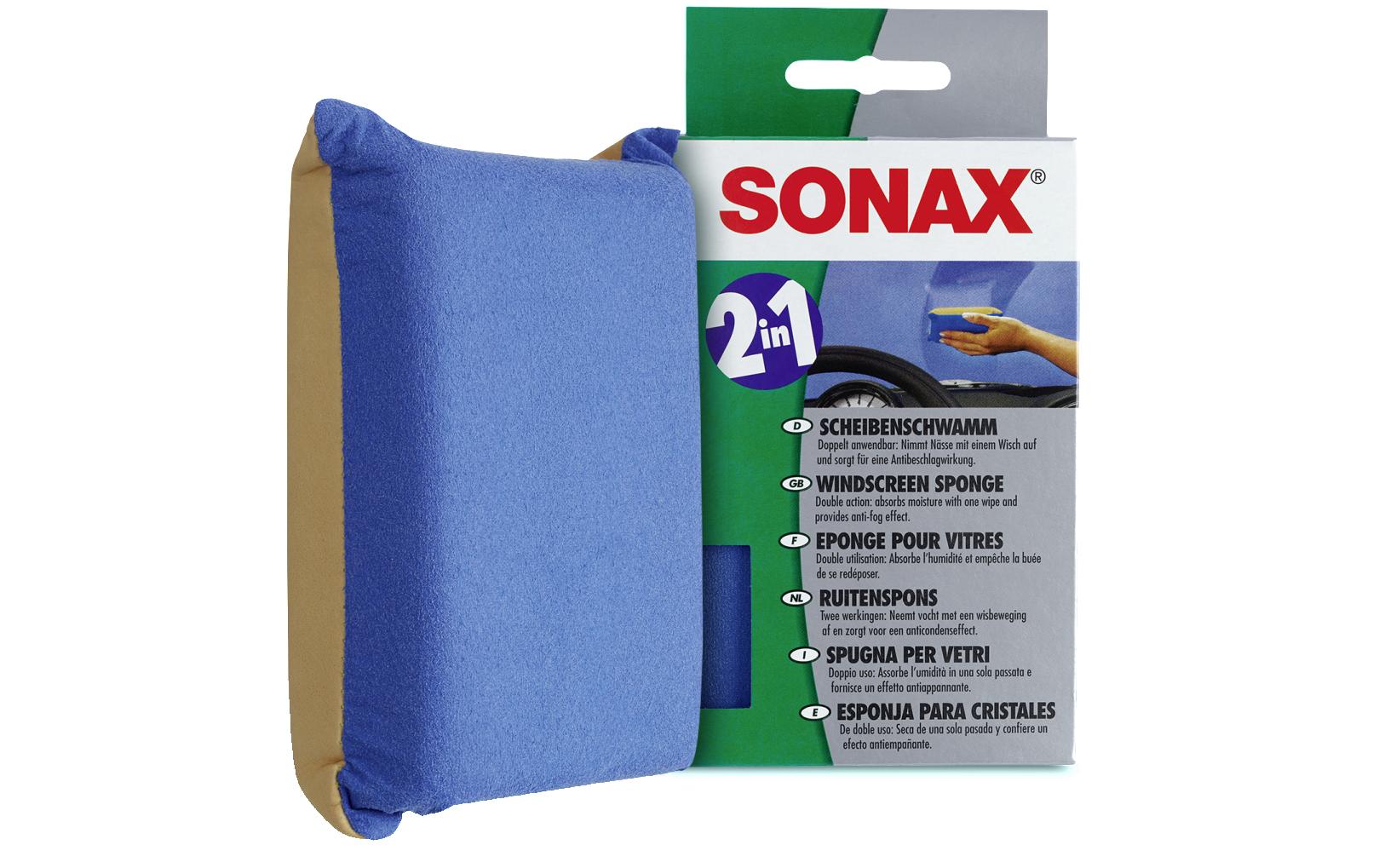 Sonax Scheibenschwamm 2-in-1 – cremefarben, 1 Stk.