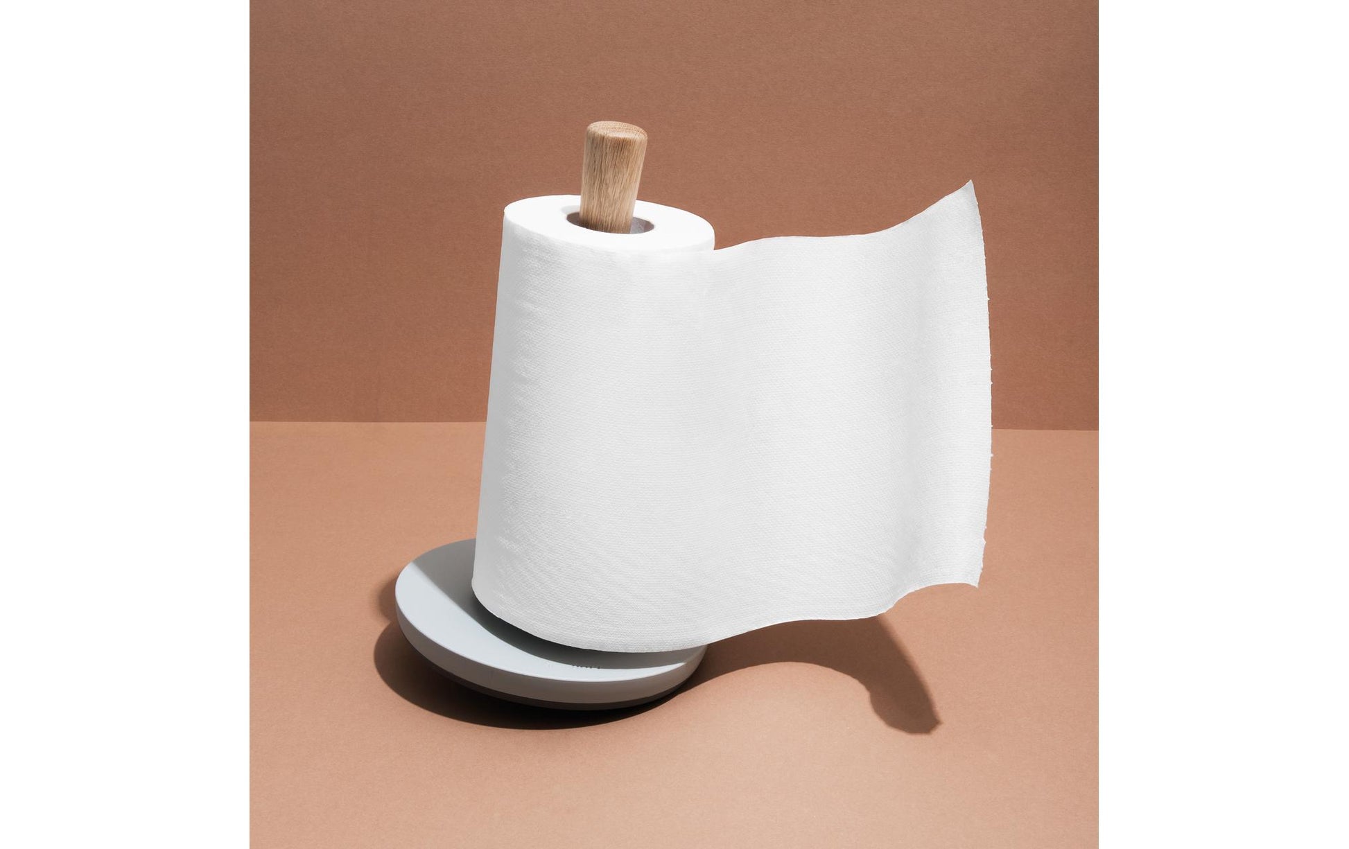 BergHOFF Leo Line – Küchenrollenhalter Fiberglas/Polypropylen (PP)/Holz, 17 × 17 × 28,5 cm, grau