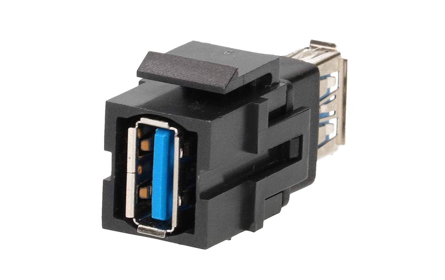 Bachmann USB-Adapter USB-A auf USB-A – USB 3.2 Gen 1 (5 Gbit/s) – Keystone-Modul – Schwarz