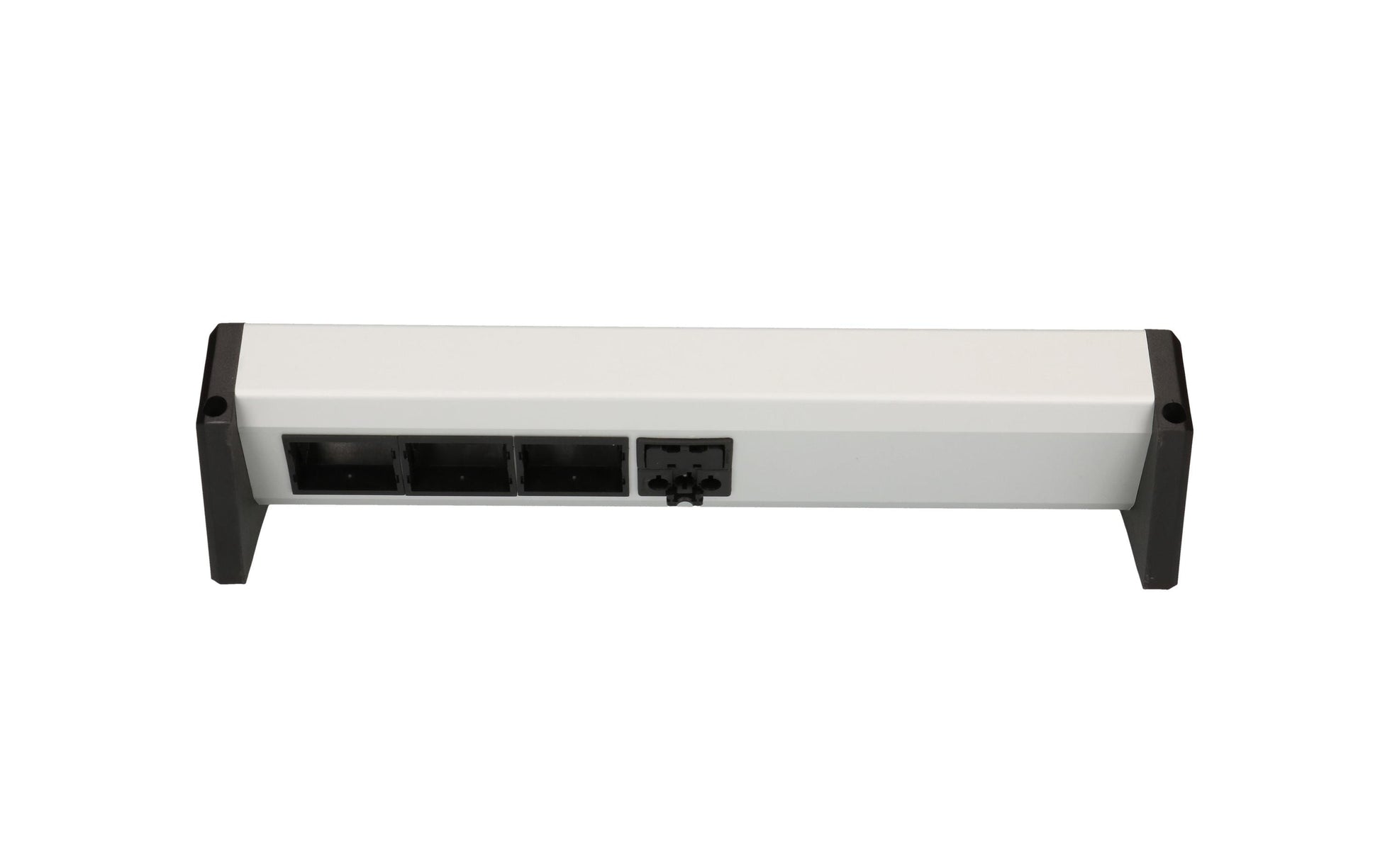 Bachmann DESK 1 Tischsteckdosenleiste, 3×T13, 0,2 m, 3×Leerplatz für Custom-Modul, ohne Schalter – Schwarz