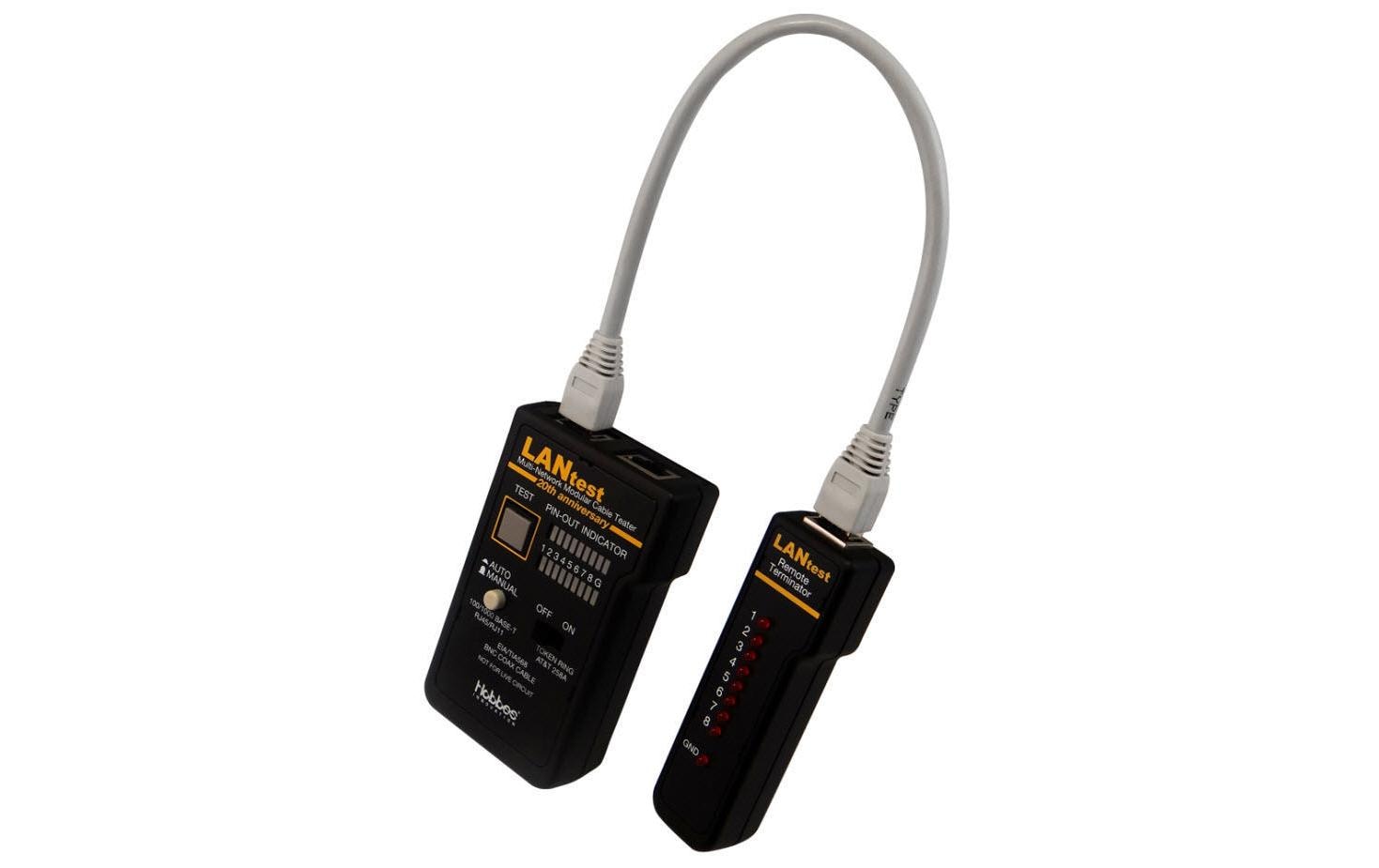 HOBBES LANtest Multinetwork – Netzwerk-Kabeltester – RJ45/BNC, LED-Anzeige, Remote-Einheit
