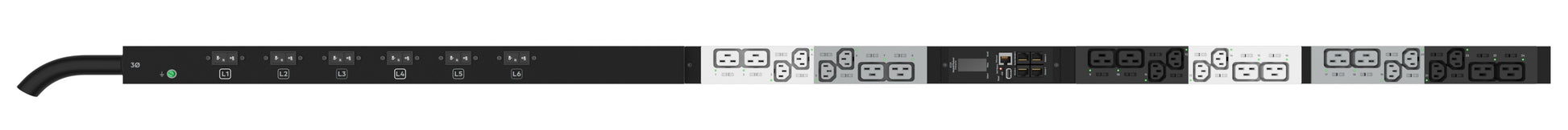 HPE G2MTRD/SWTD3P17.3KVA PDU 10,0 kVA – Dreiphasig, Metered/Switched – 0U senkrecht – C13×12, C19×12