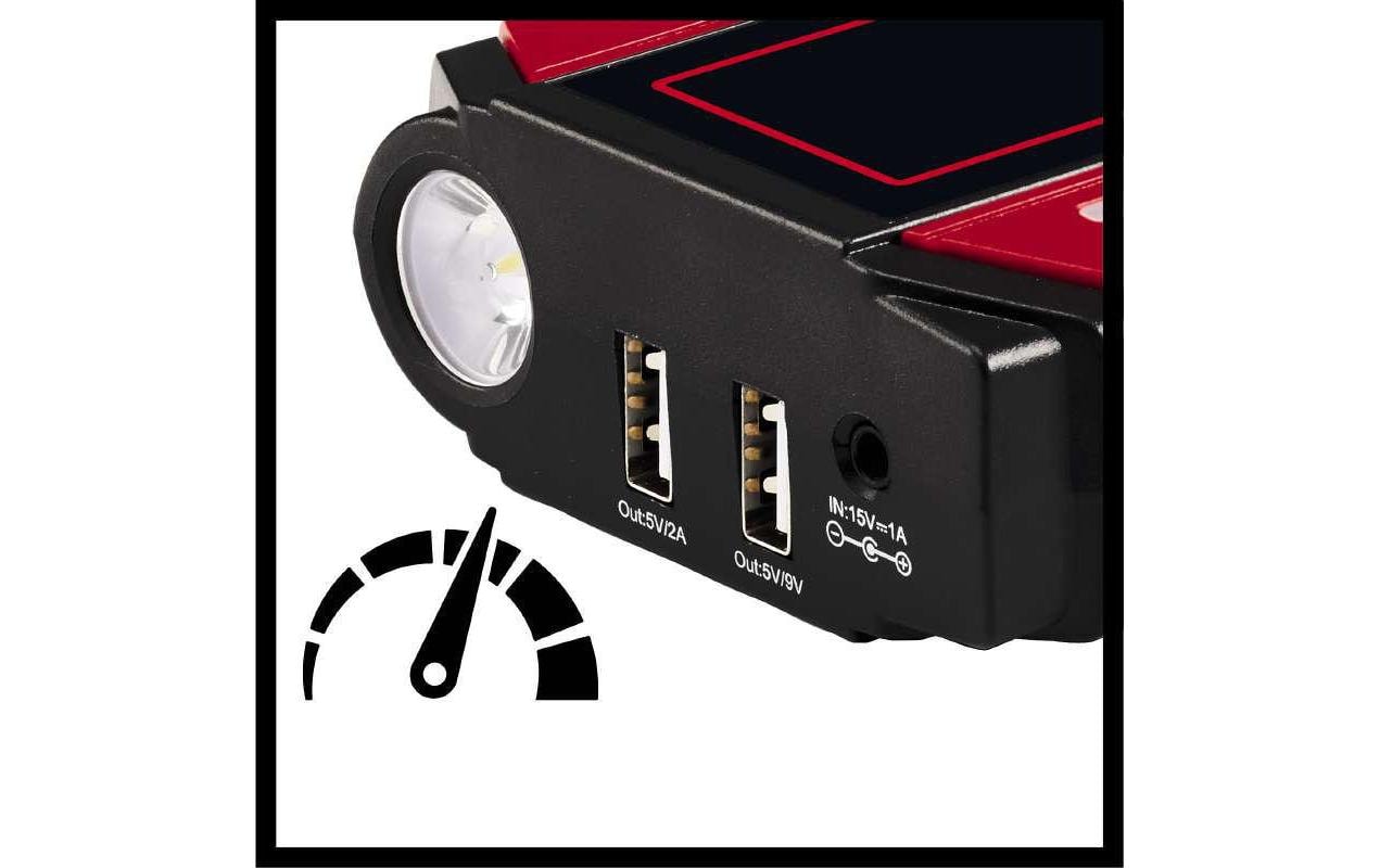 Einhell automotive Einhell CE-JS 12 Starterbooster 3'700 mAh – 12 V, 200 A Startstrom, 2× USB, Rot