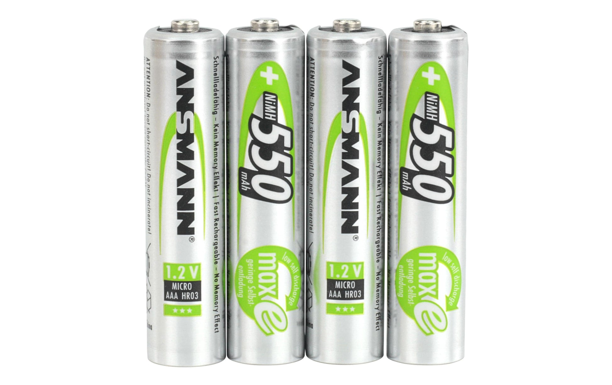 Ansmann AAA Akkus, NiMH, 550 mAh, 1,2 V – 4 Stk.