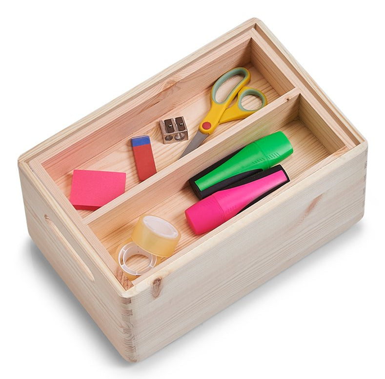 Zeller Present Aufbewahrungsbox ohne Deckel – Kiefer – Braun – stapelbar, mit Tragegriff – 298 × 145 × 198 mm