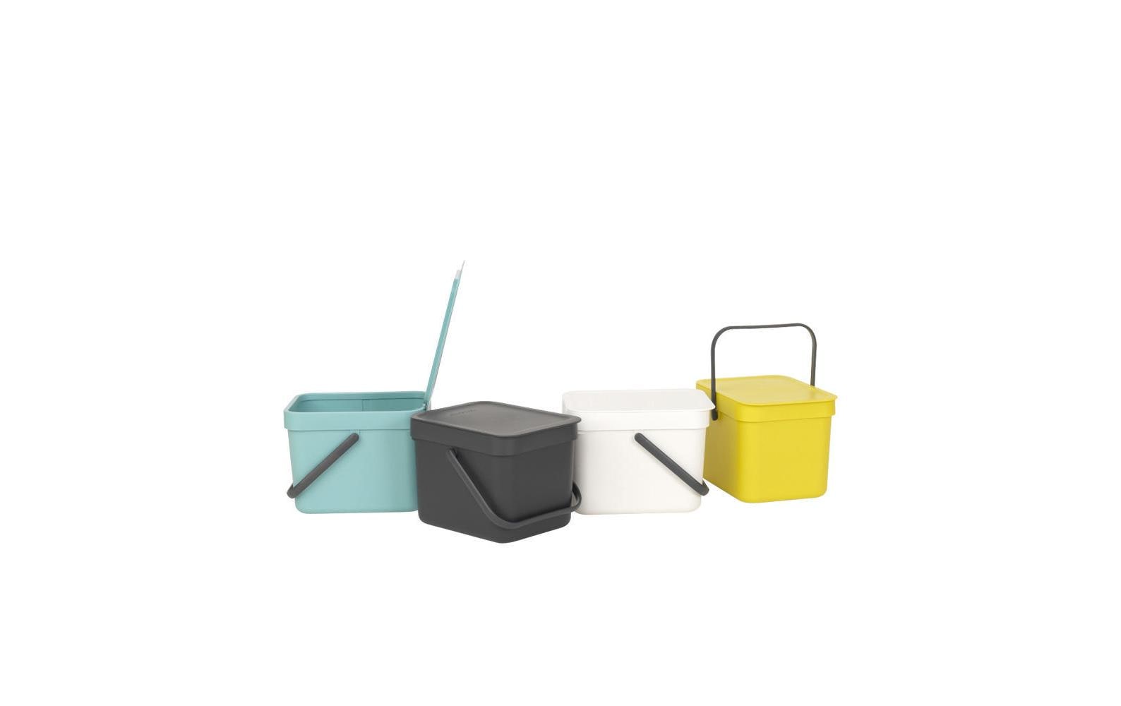 Brabantia Komposteimer Sort & Go – 6 l – Kunststoff, rechteckig – grau