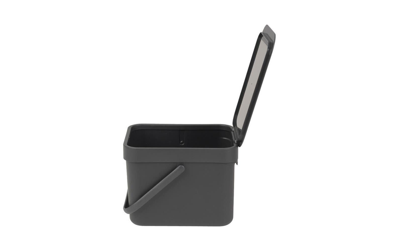 Brabantia Komposteimer Sort & Go – 6 l – Kunststoff, rechteckig – grau