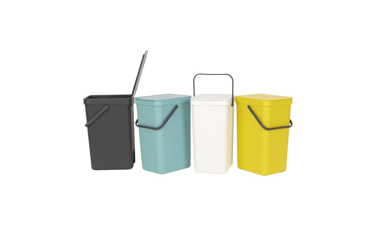 Brabantia Recyclingbox Sort & Go – 16 l – Kunststoff, rechteckig – dunkelgrau