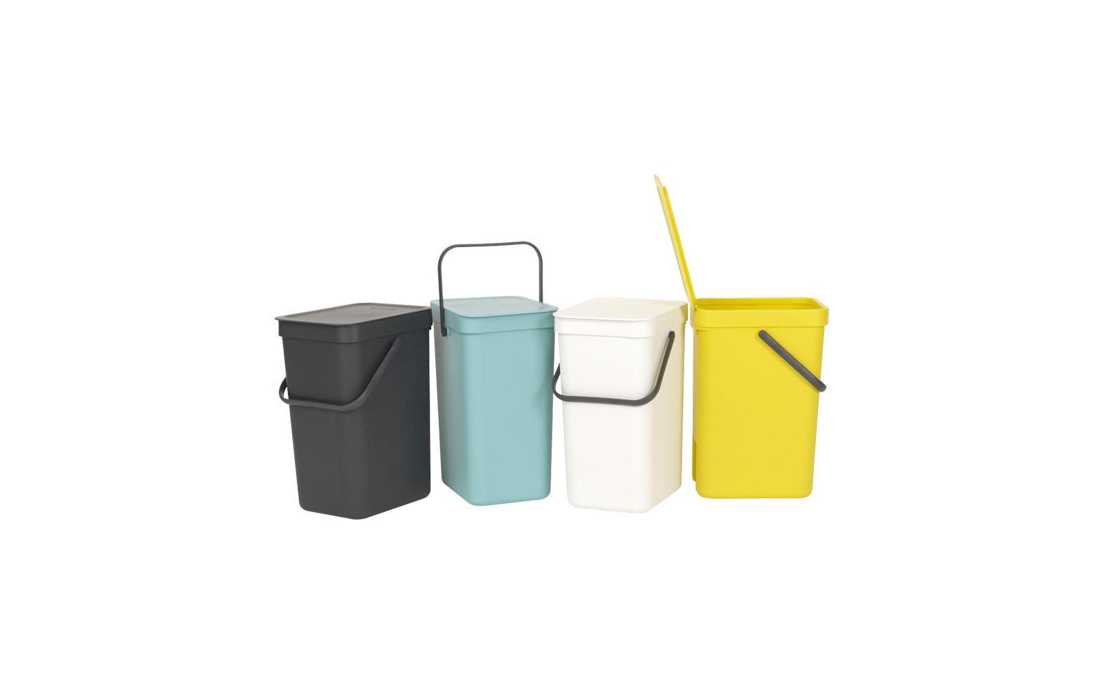 Brabantia Recyclingbox Sort & Go – 12 l – Kunststoff, rechteckig – dunkelgrau