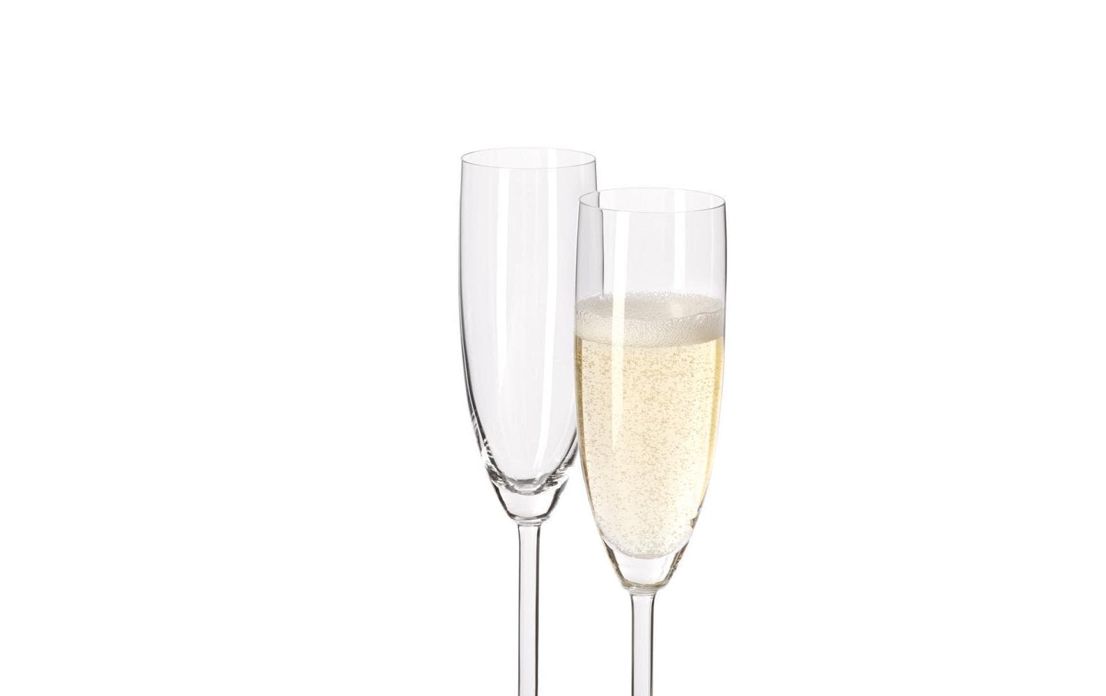 LEONARDO Daily Sektglas – 0,20 l, Kristallglas, transparent, spülmaschinenfest, 6 Stück
