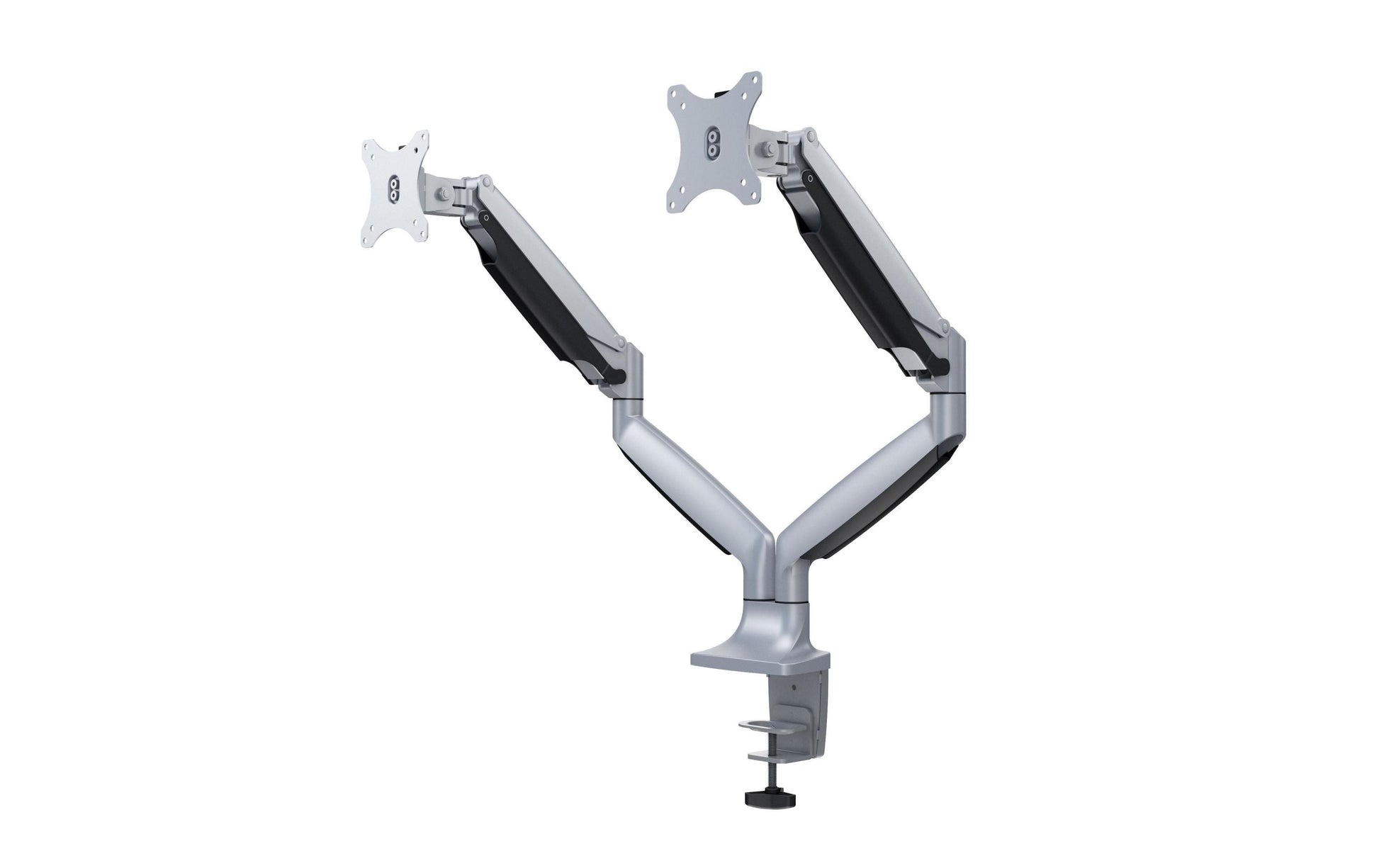 Multibrackets MB Duo 3279 – Tischhalterung, Dual, bis 27", VESA 100 × 100 mm, 9 kg, schwenkbar, Silber