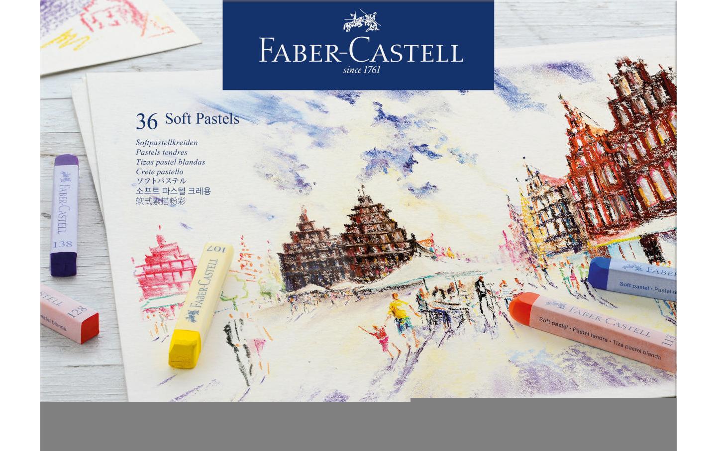 Faber-Castell Studio Qualität Softpastellkreiden – Mehrfarbig – 36 Farben, Etui