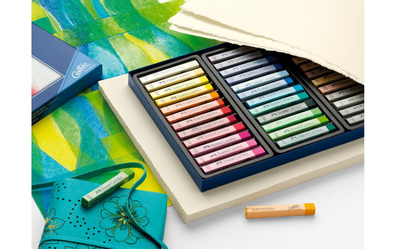Faber-Castell Studio Qualität Softpastellkreiden – Mehrfarbig – 36 Farben, Etui