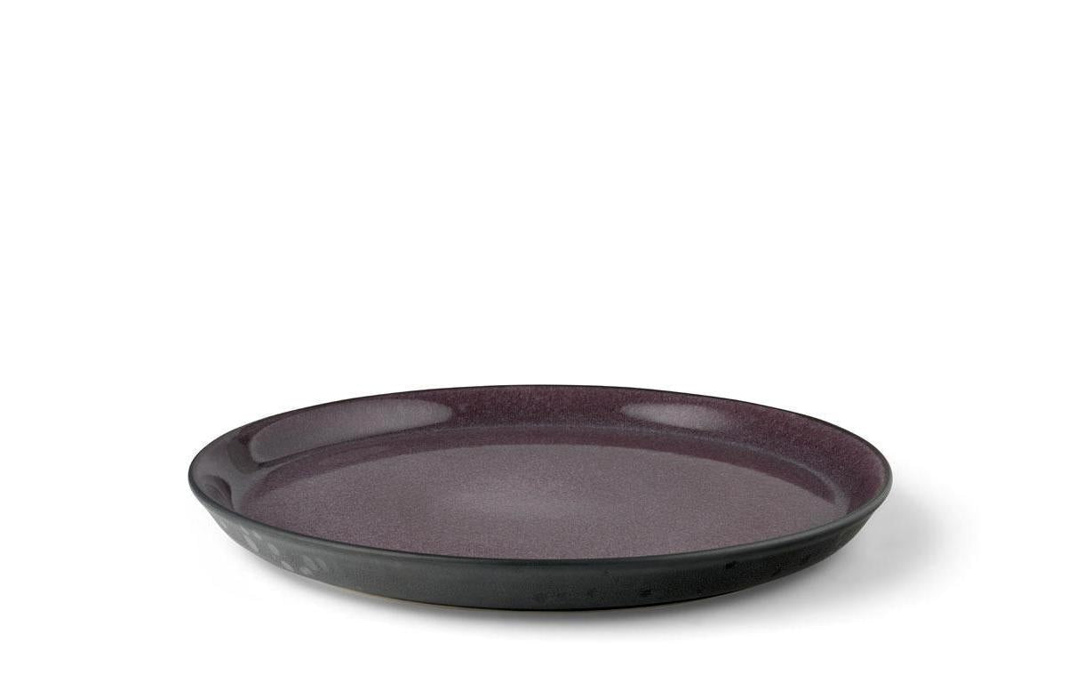 BITZ Speiseteller – 6er Set, Ø 27 cm, Steinzeug, Schwarz/Violett, spülmaschinenfest, mikrowellengeeignet