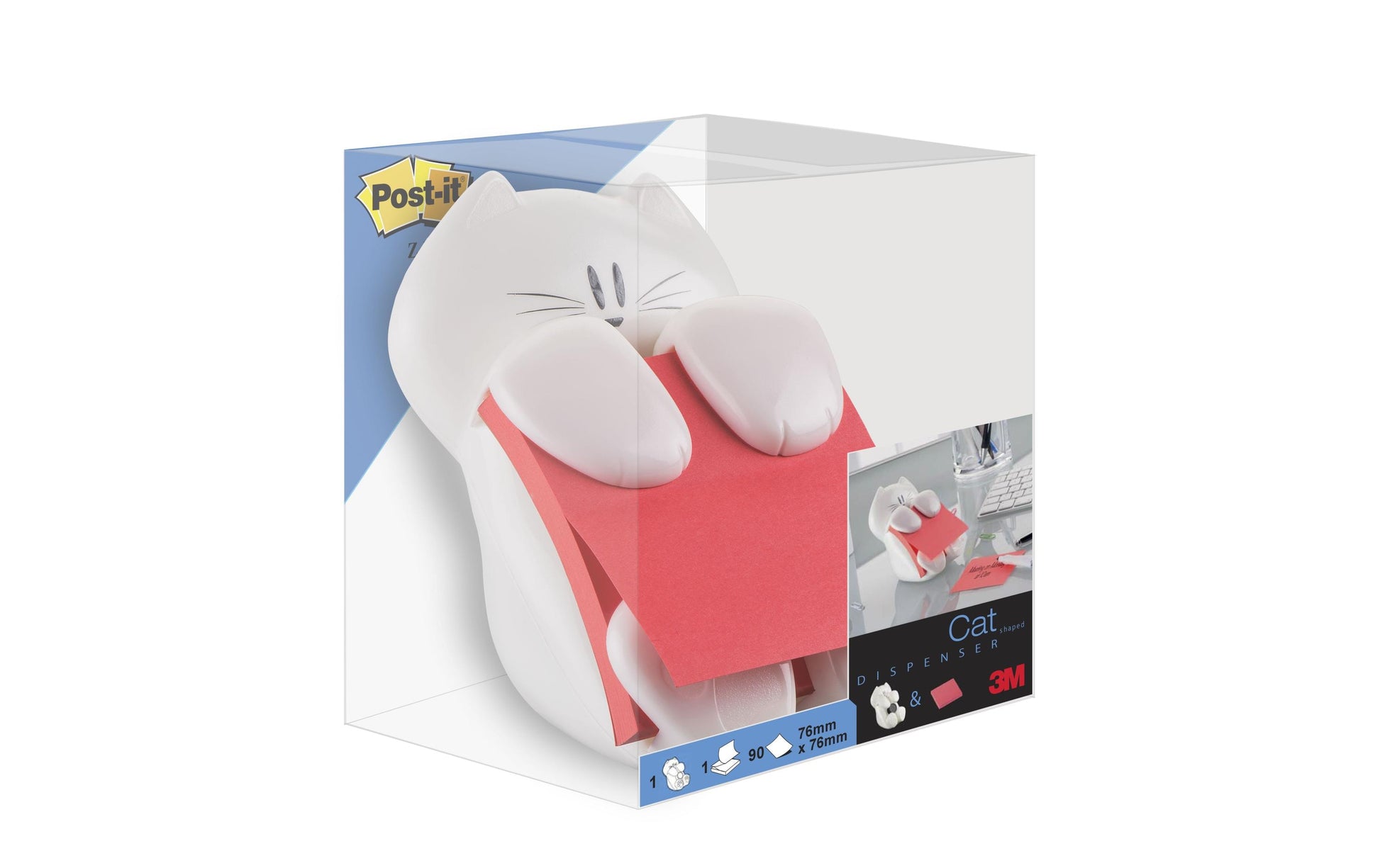 Post-It Stiftschlaufe – Kunststoff, Weiss, 76 × 76 mm
