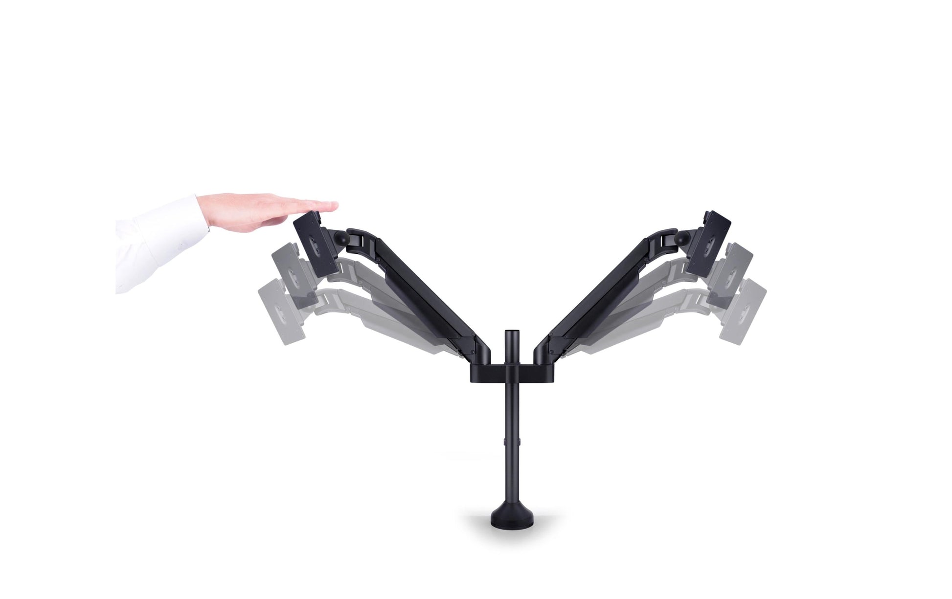 Multibrackets MB 7204 – Tischhalterung, Dual, Standfuss, bis 32", VESA 75 × 75 mm, 10 kg, neigbar, schwarz