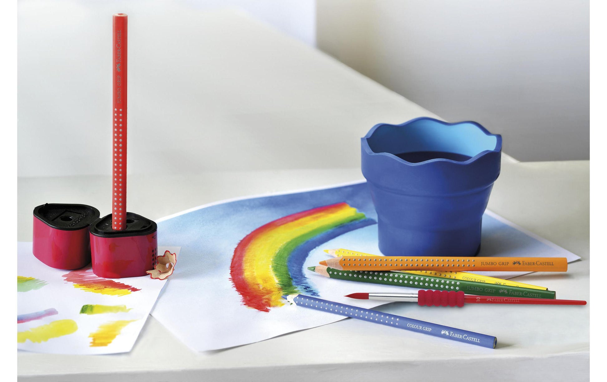 Faber-Castell Wasserbecher Clic & Go – blau – 98 × 130 × 38 mm