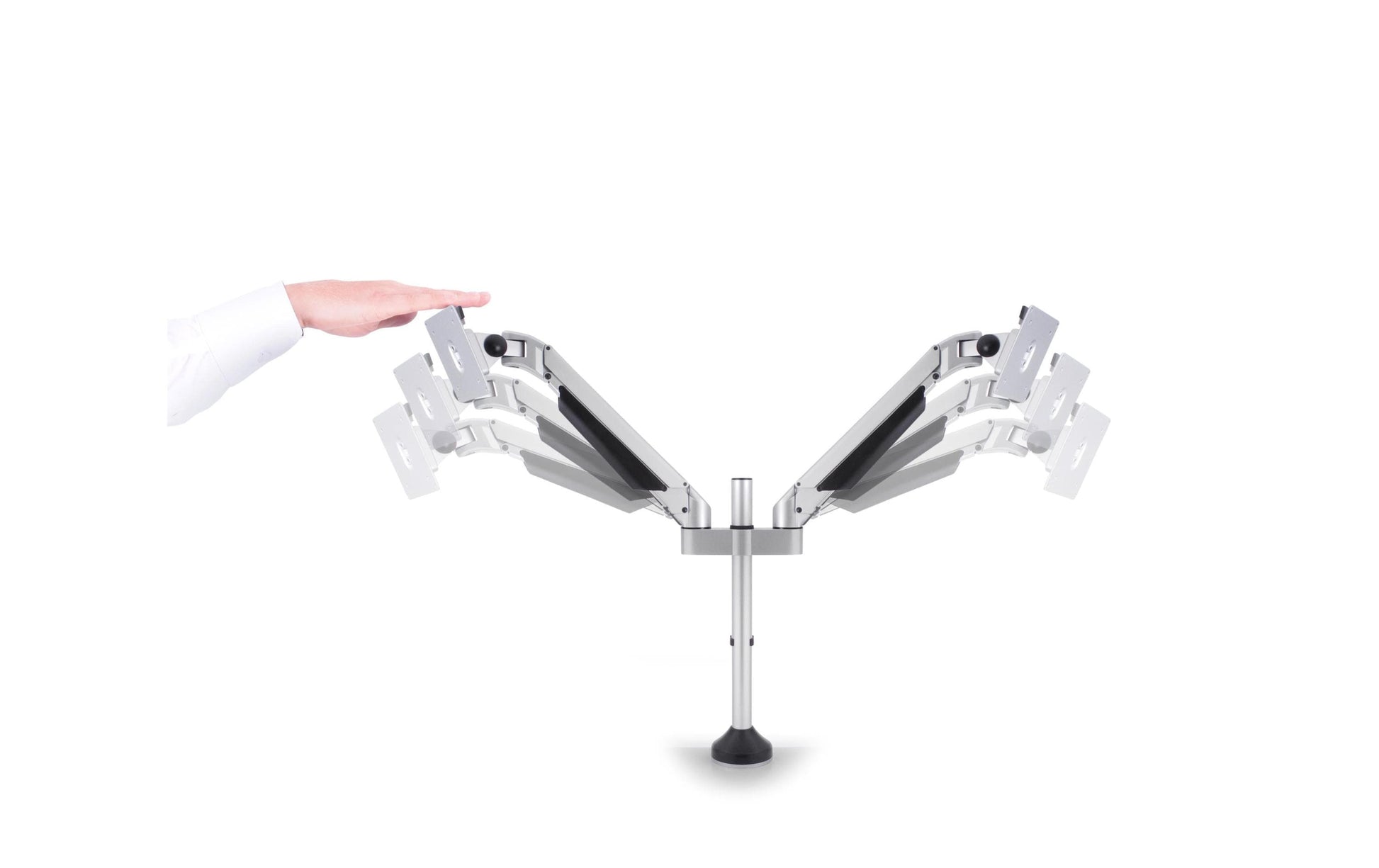 Multibrackets Tischständer Duo 7198 – Tischhalterung, Dual, Standfuss, bis 32", VESA 100 × 100 mm, 10 kg, drehbar
