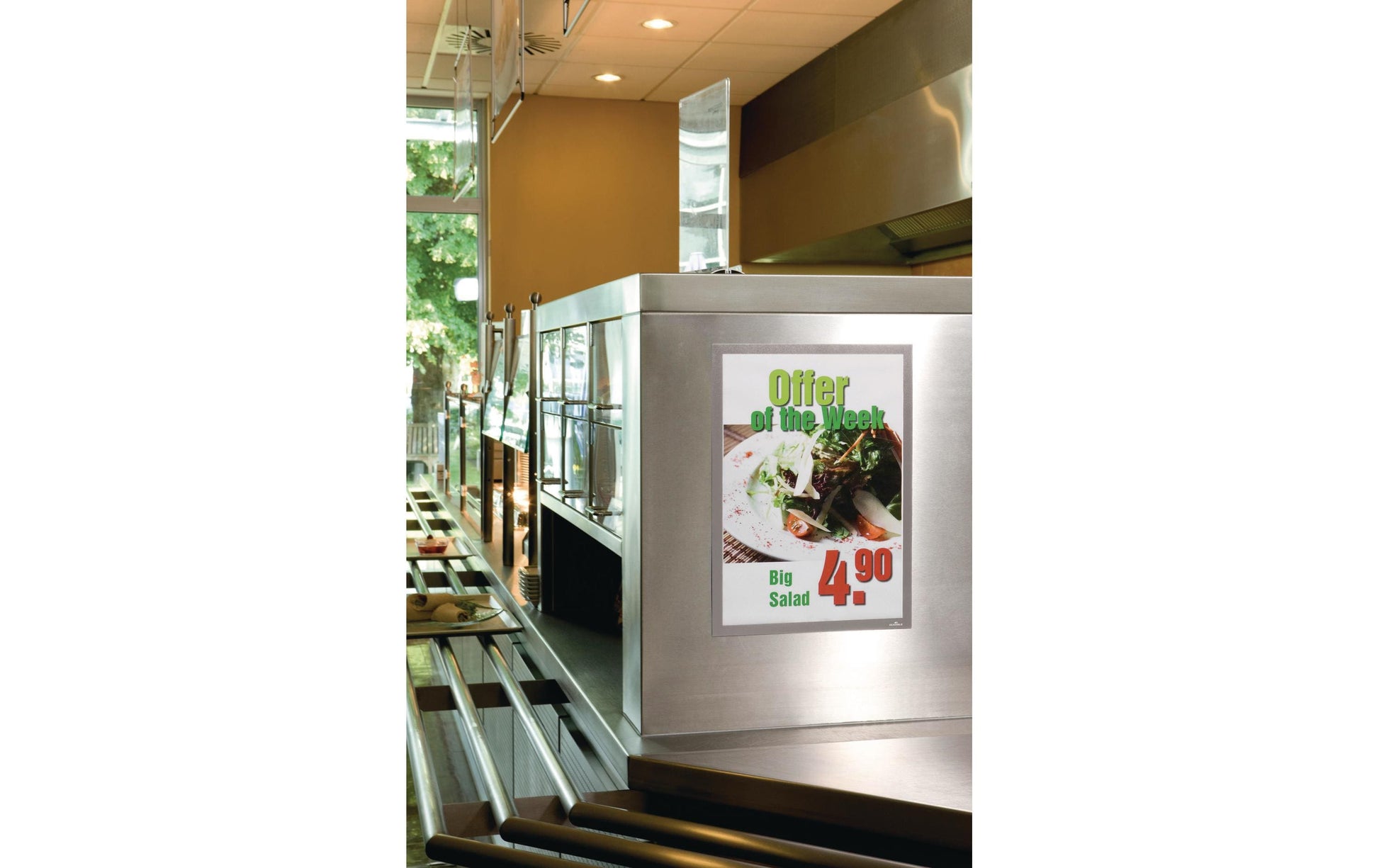 Durable Info-Rahmen – 325 × 445 mm, silber, selbstklebend, wiederablösbar, für A3