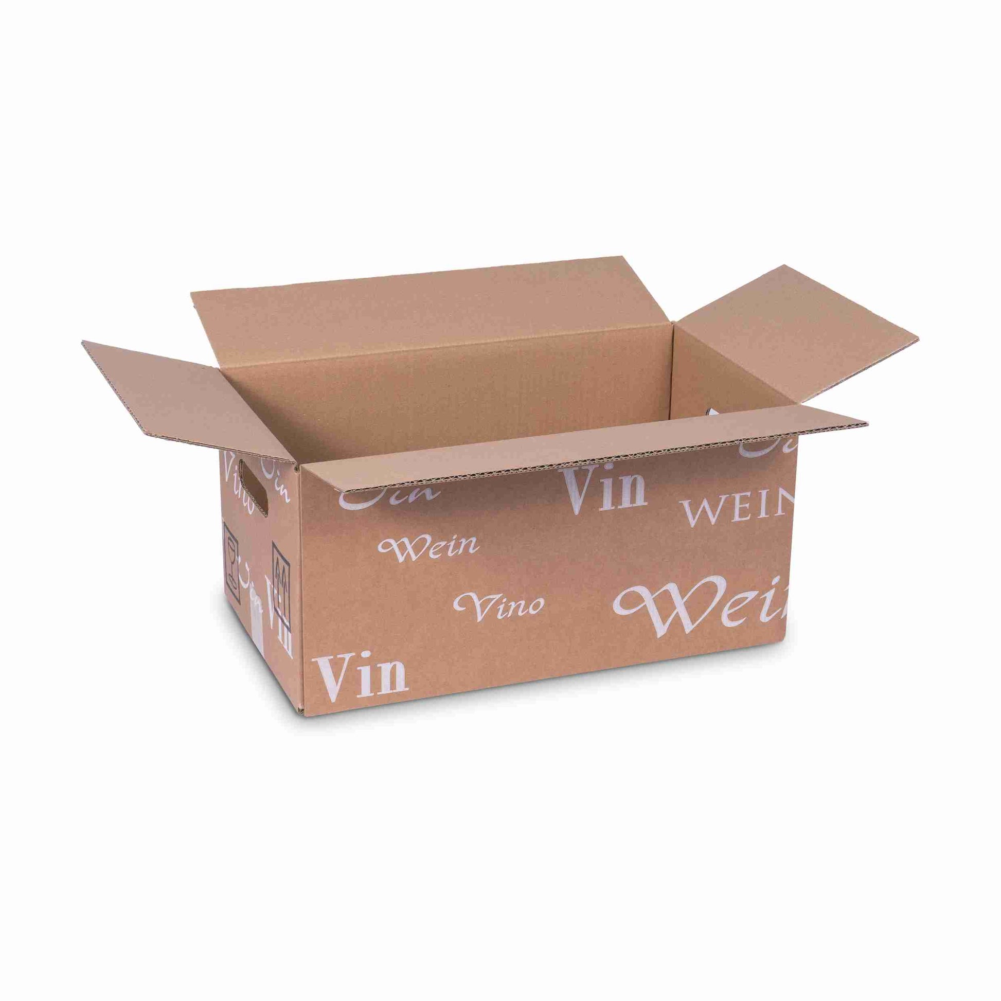 Model Trans-Scripto Weinversandkarton – für 12 × 0,75 l, max. 195 mm & Ø80 mm – 410 × 236 × 195 mm, braun – 1 Palette (540 Stk.)
