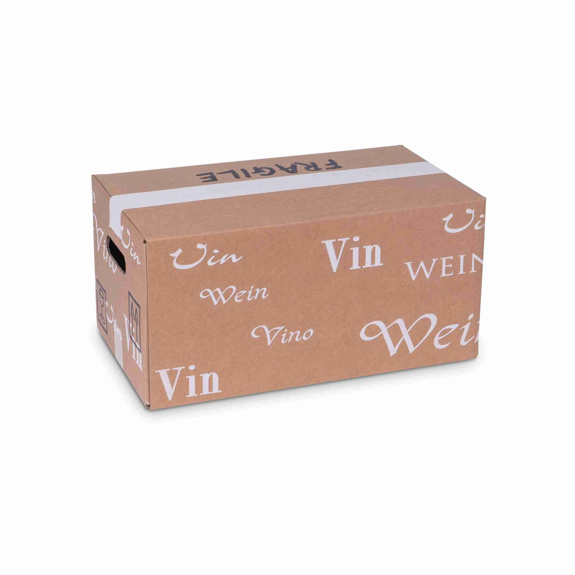 Model Trans-Scripto Weinversandkarton – für 12 × 0,75 l, max. 195 mm & Ø80 mm – 410 × 236 × 195 mm, braun – 1 Palette (540 Stk.)