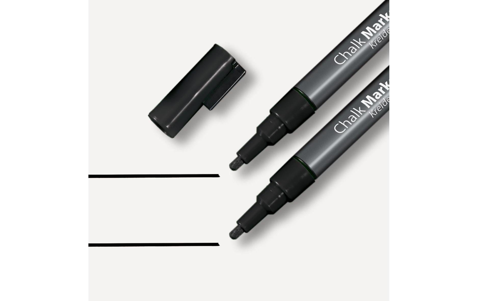Sigel BA177 Kreidemarker – Rund 1–2 mm – 2er-Set, Schwarz