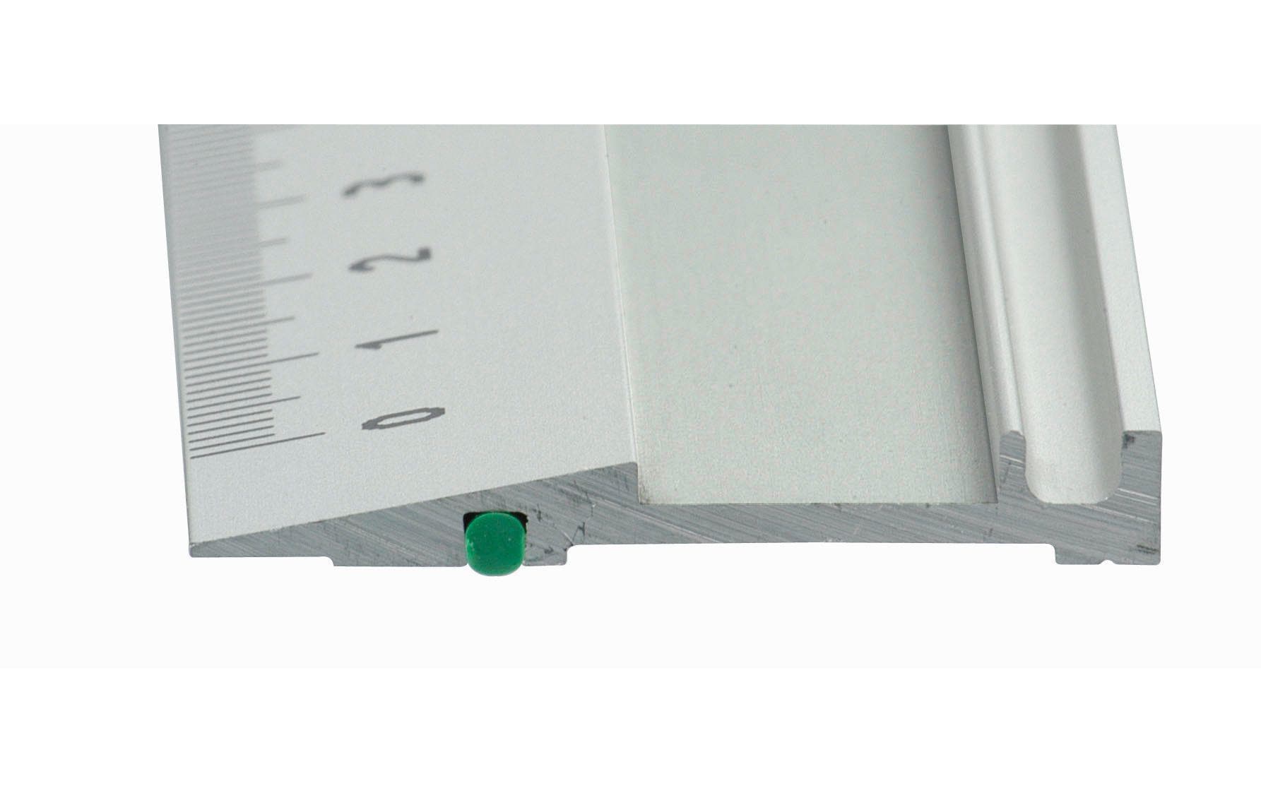 Linex Wandtafel-Lineal 50 cm – Aluminium, silber, rutschfest, mit Stahl-Schneidekante