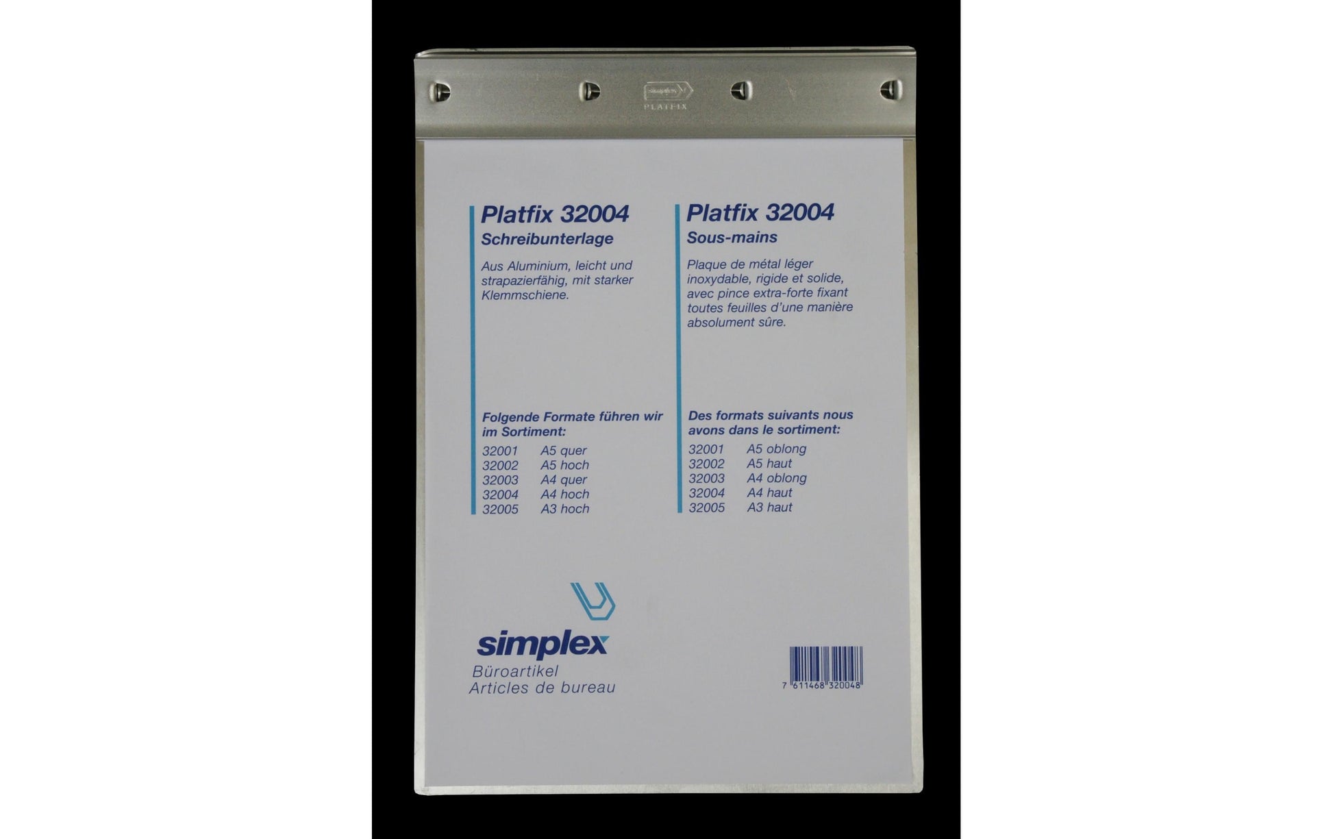 Simplex Klemmbrett A4 – Aluminium, silber