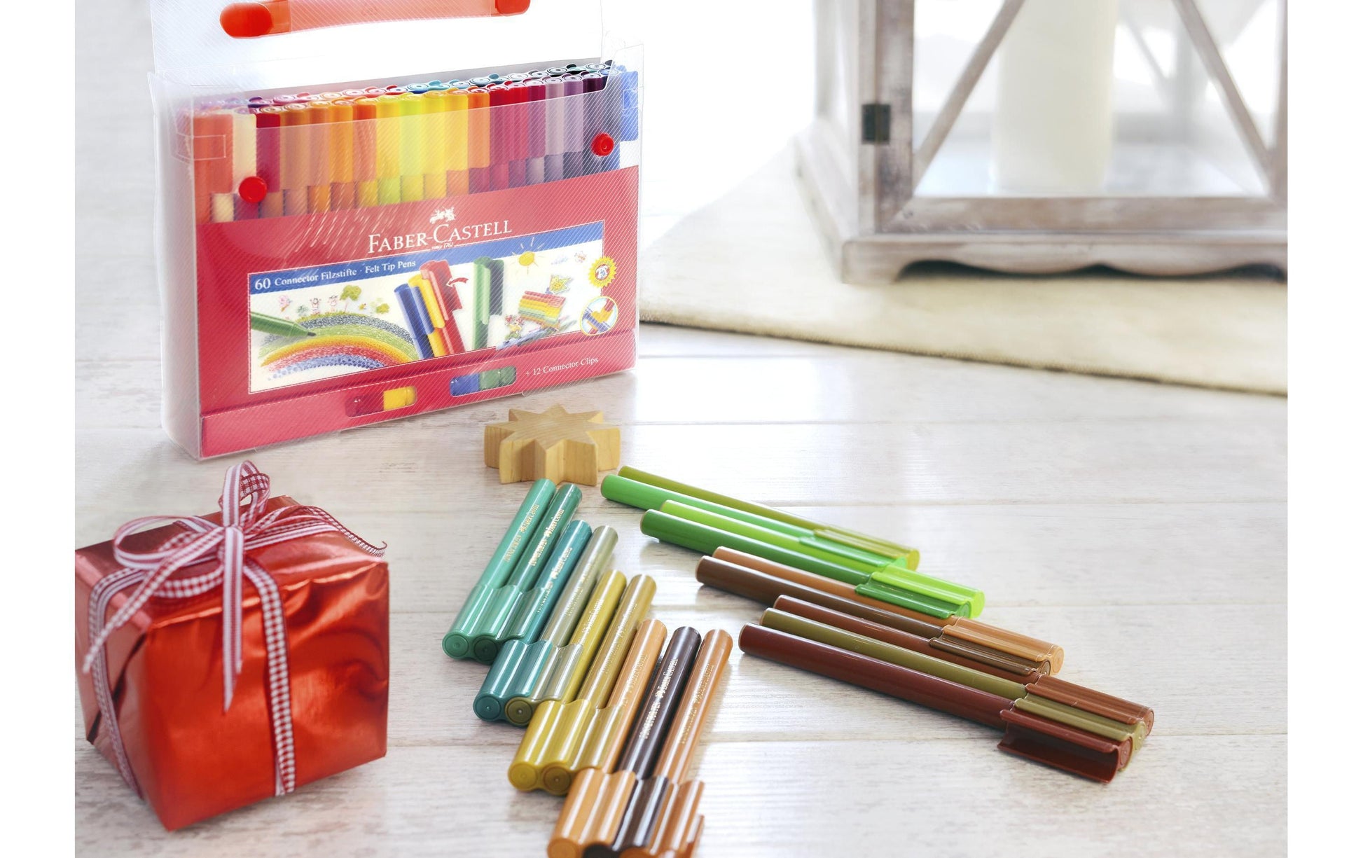 Faber-Castell CONNECTOR PEN Filzstifte – 2,0 mm, wasserbasiert, auswaschbar, 60 Farben