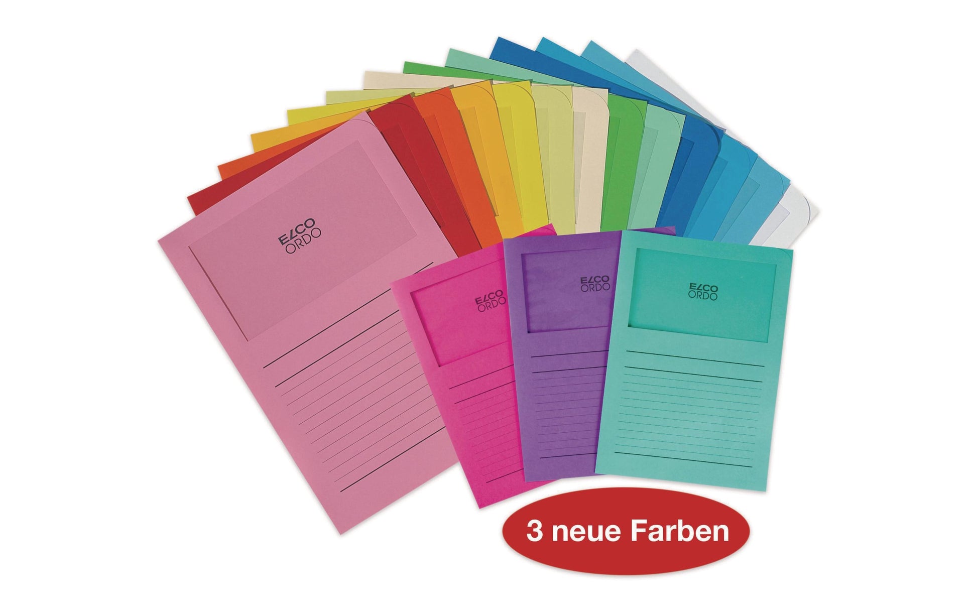 Elco Ordo Classico Sichtmappe A4 – Gelb, Papier, Beschriftungsvordruck, Sichtfenster, 10er-Pack