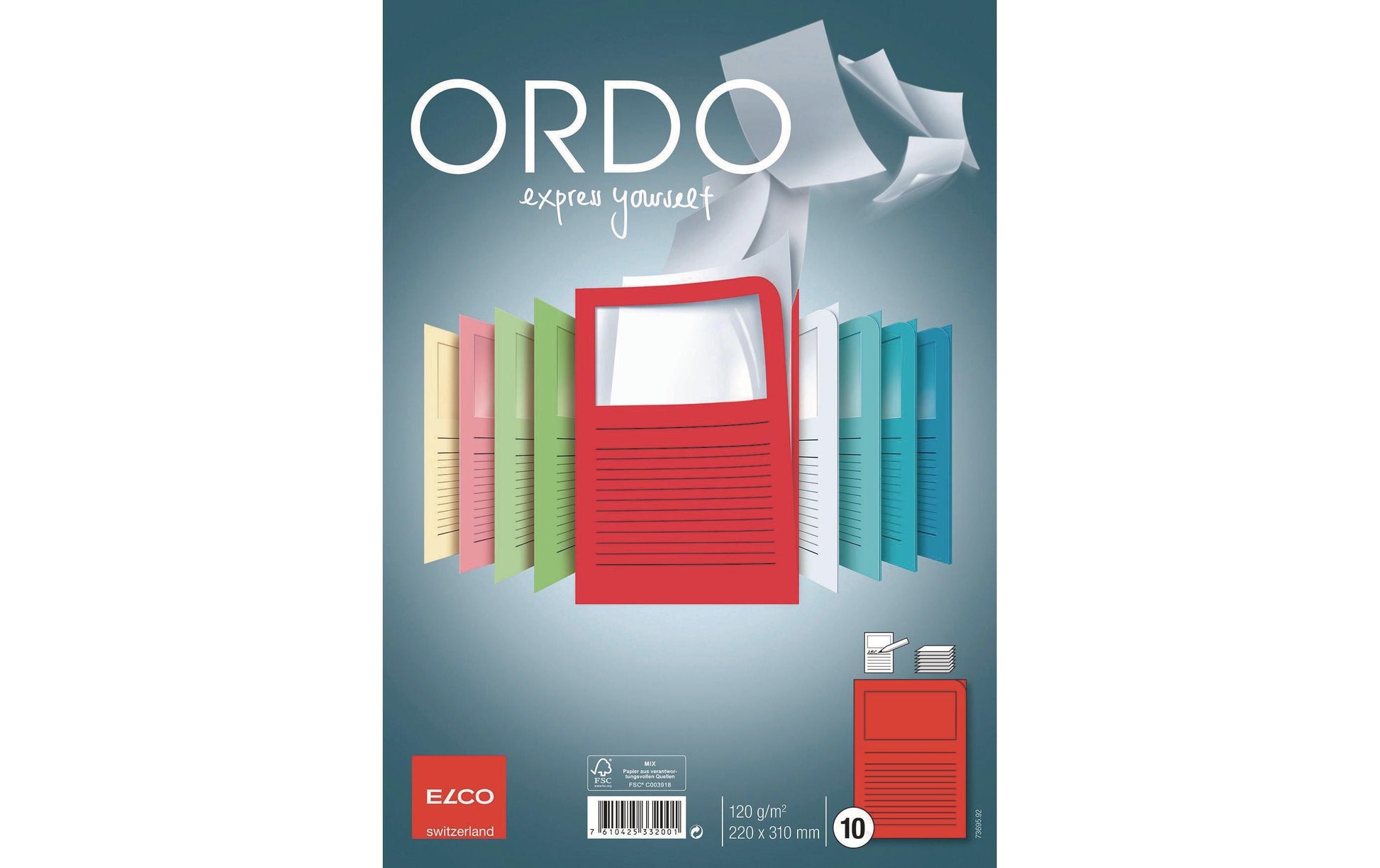 Elco Ordo Classico Sichtmappe A4 – Intensivrot, Papier, 10er-Pack