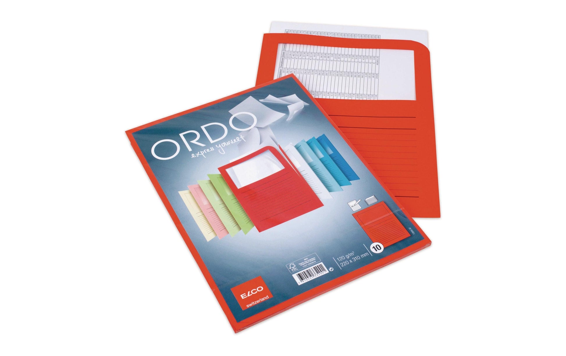 Elco Ordo Classico Sichtmappe A4 – Intensivrot, Papier, 10er-Pack