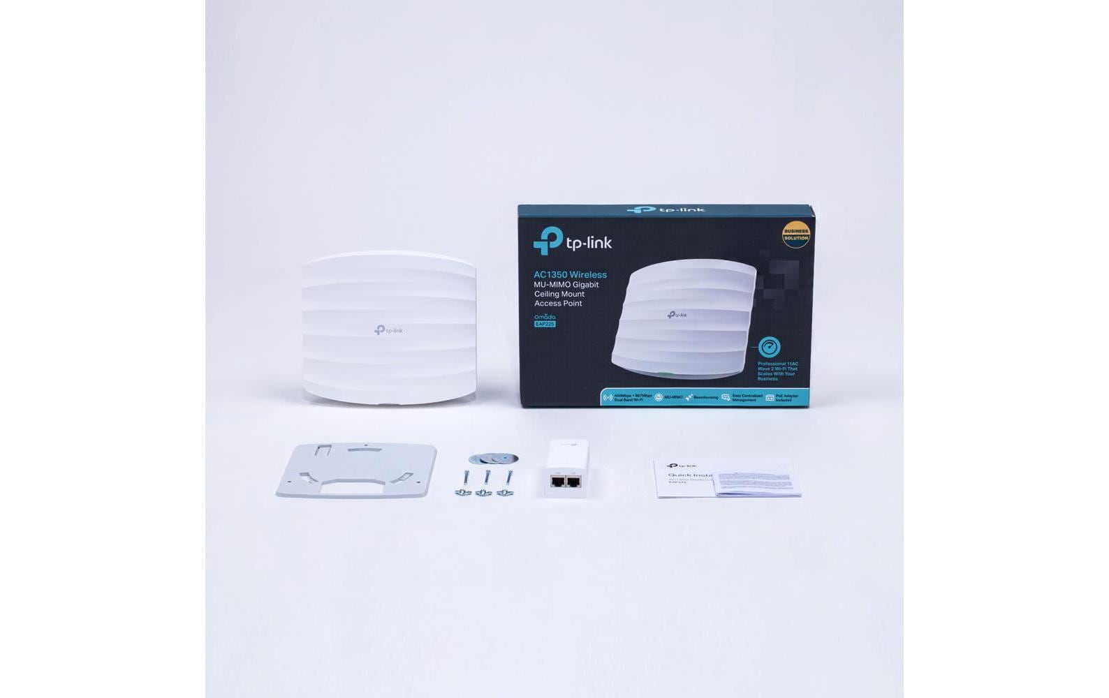 TP-Link EAP225 – Access Point – Wi‑Fi 5 (2,4/5 GHz), 1,4 Gbit/s, GbE, PoE, Wand/Decke