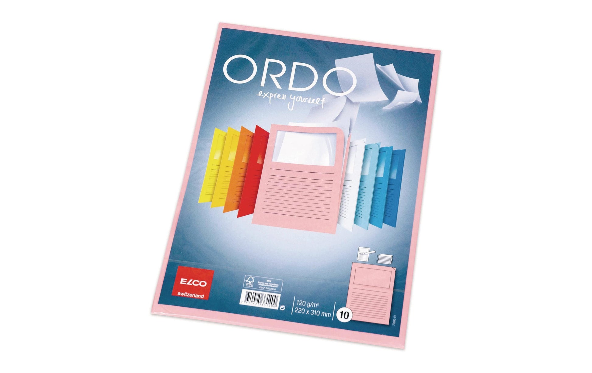 Elco Ordo Classico Sichtmappe A4 – Pink, Papier, Sichtfenster, Beschriftungsvordruck, 10er-Pack