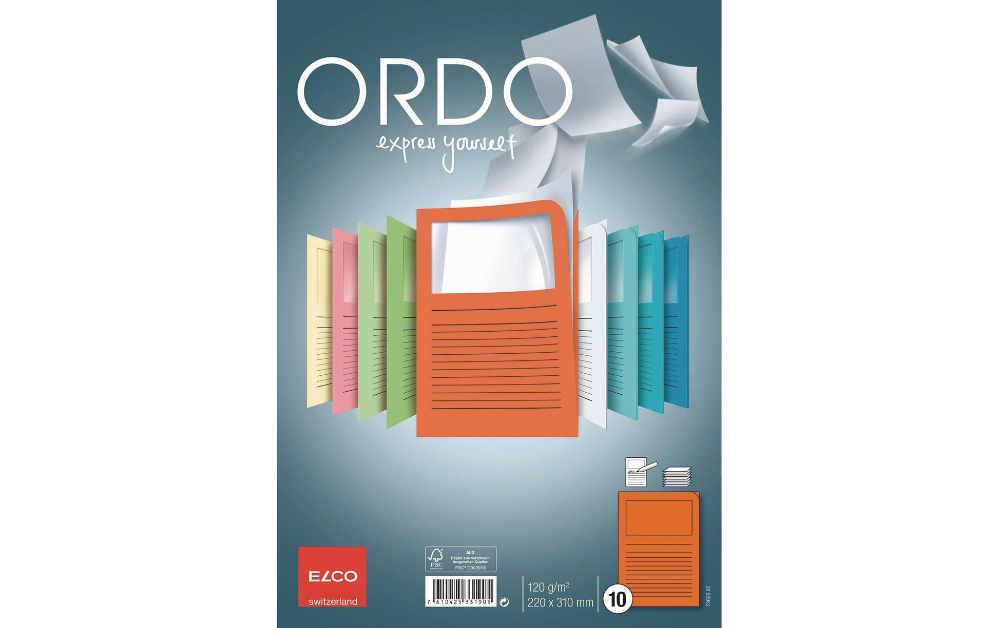 Elco Ordo Classico Sichtmappe A4 – Orange, Papier, 10er-Pack