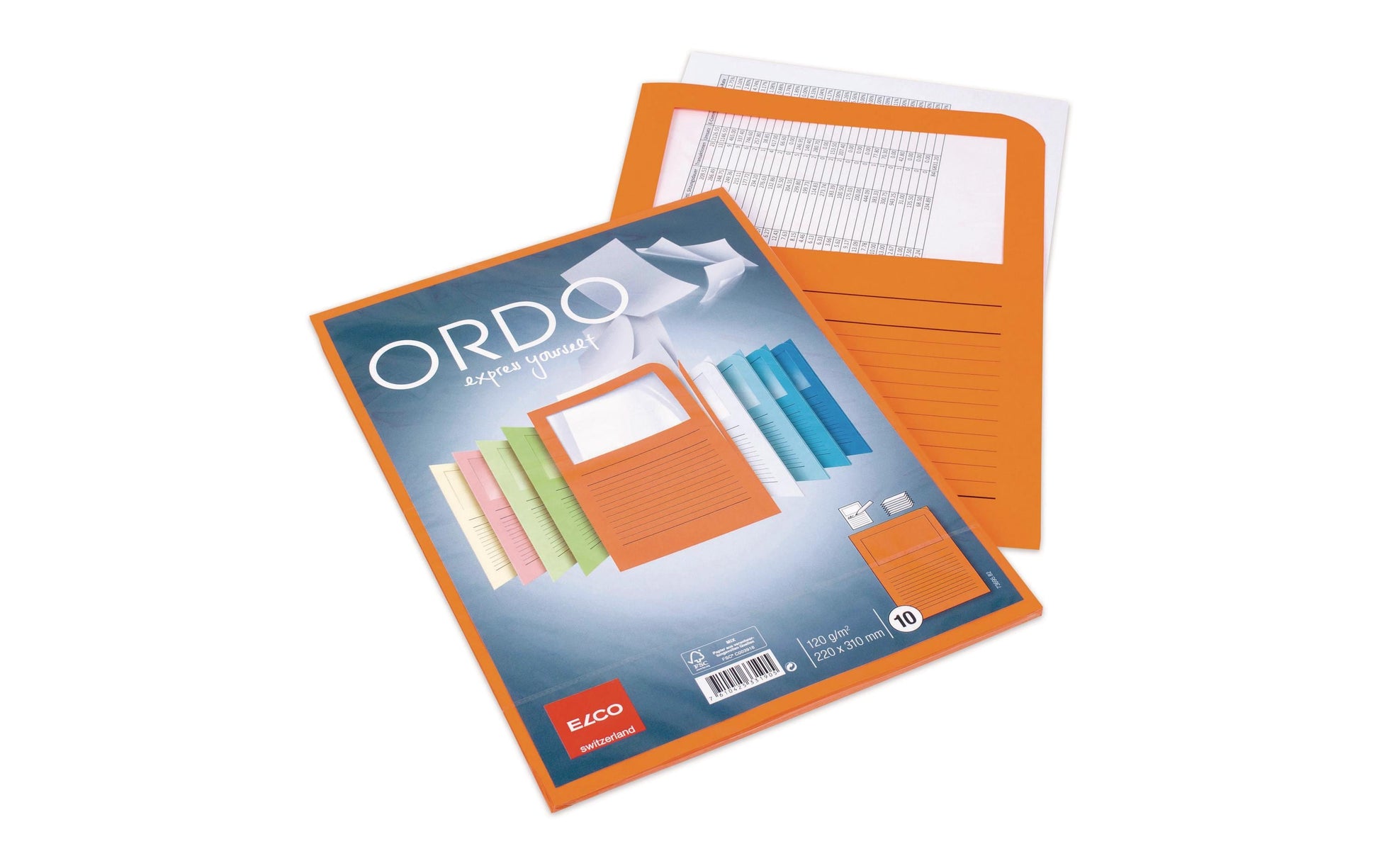 Elco Ordo Classico Sichtmappe A4 – Orange, Papier, 10er-Pack