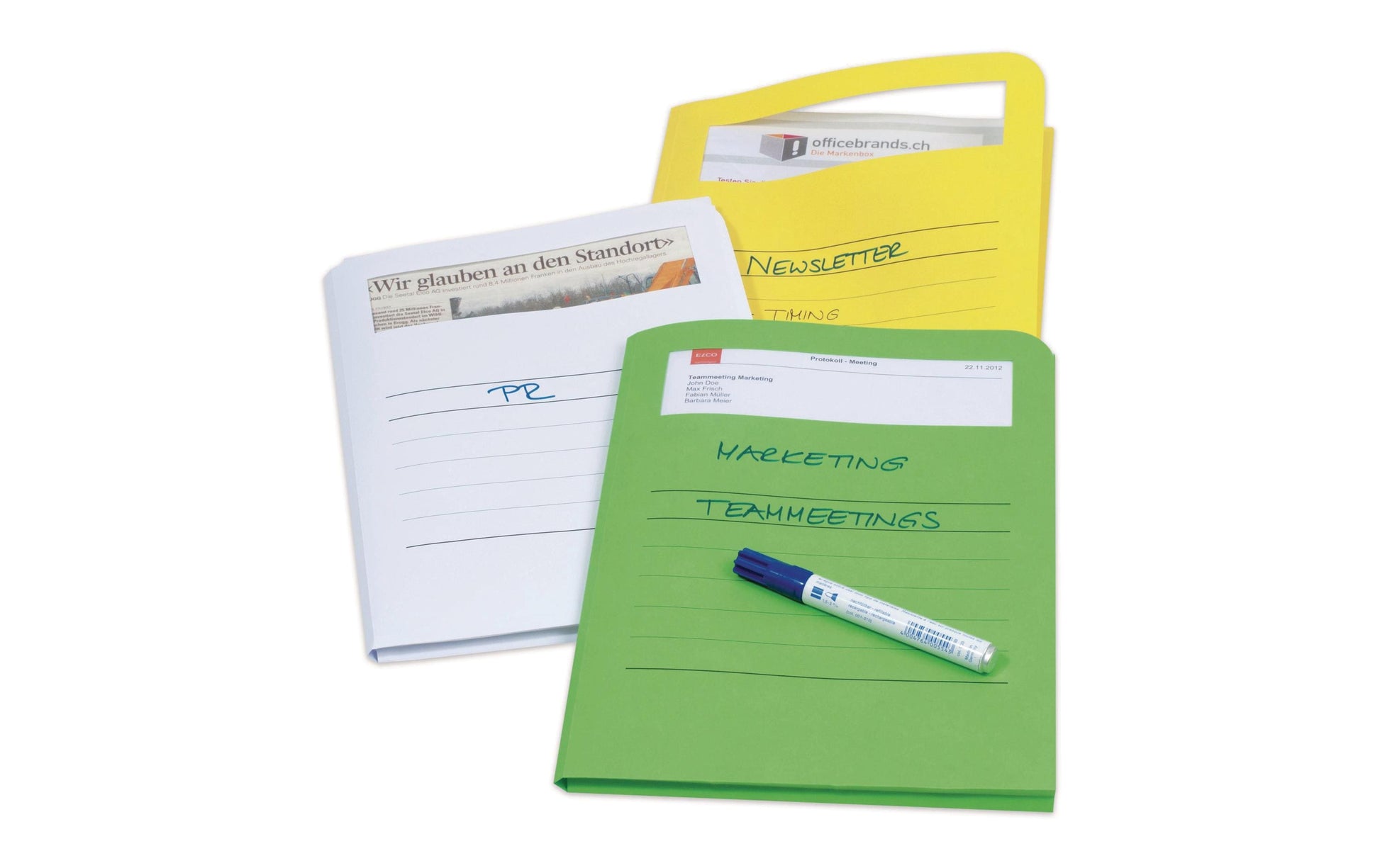 Elco Ordo Volumino Sichtmappe A4 – weiss, Papier, Sichtfenster, Beschriftungsvordruck, 50er-Pack